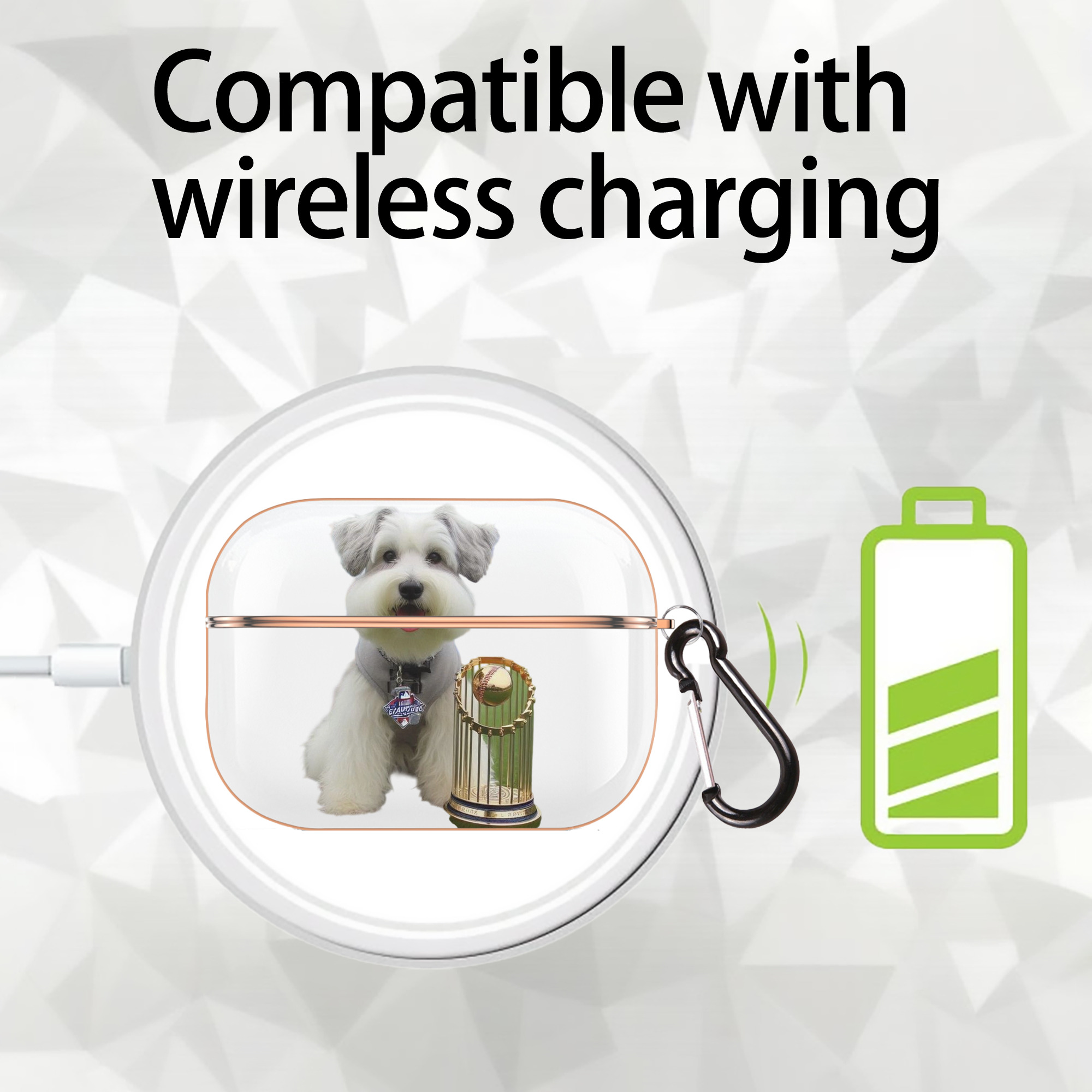  AirPods Pro Protective Case Rose Gold, Flexible PC Material, Precise Fit, Anti-Slip Cover, Full Protection, Fingerprint Resistant, Washable With Keychain