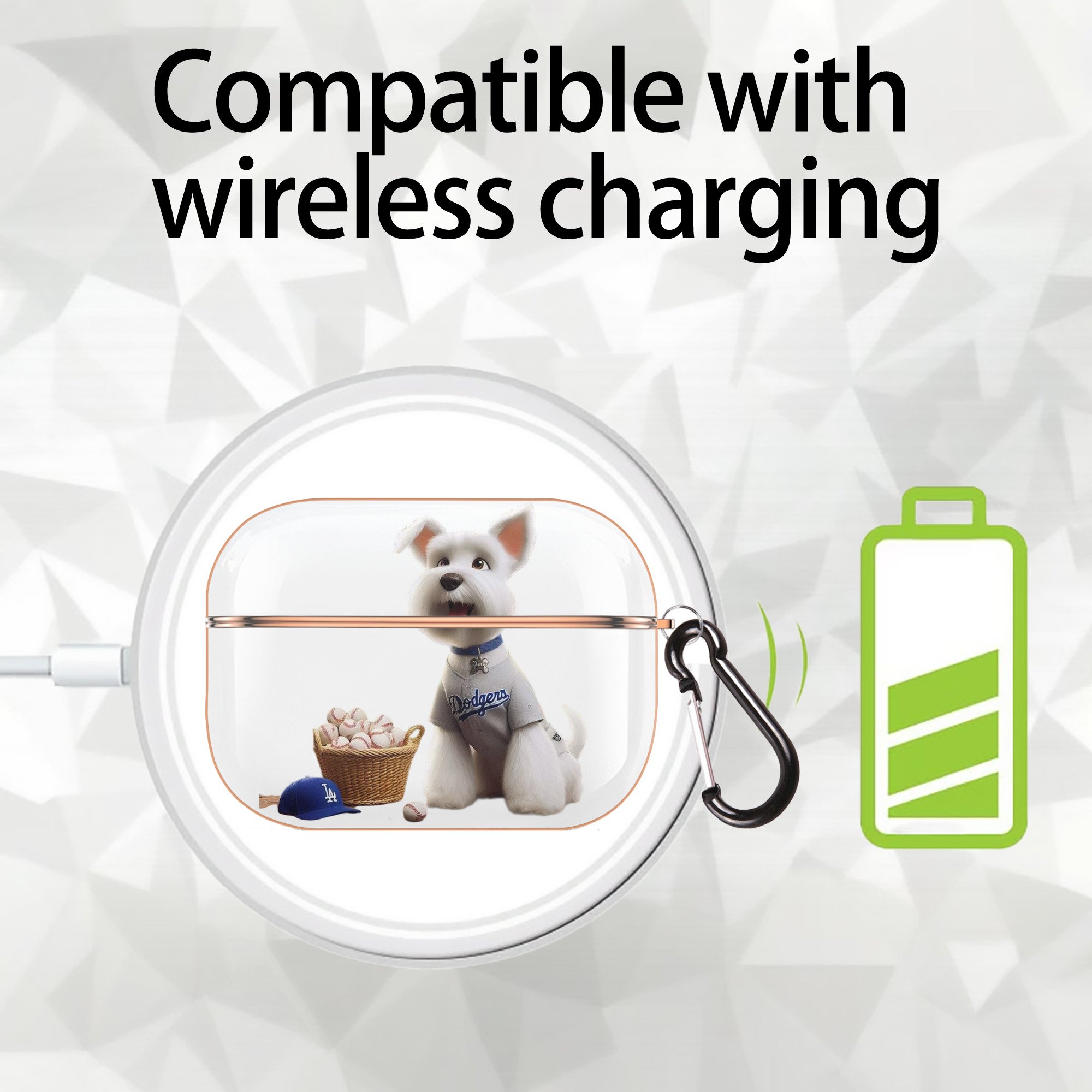  AirPods Pro Protective Case Rose Gold, Flexible PC Material, Precise Fit, Anti-Slip Cover, Full Protection, Fingerprint Resistant, Washable With Keychain