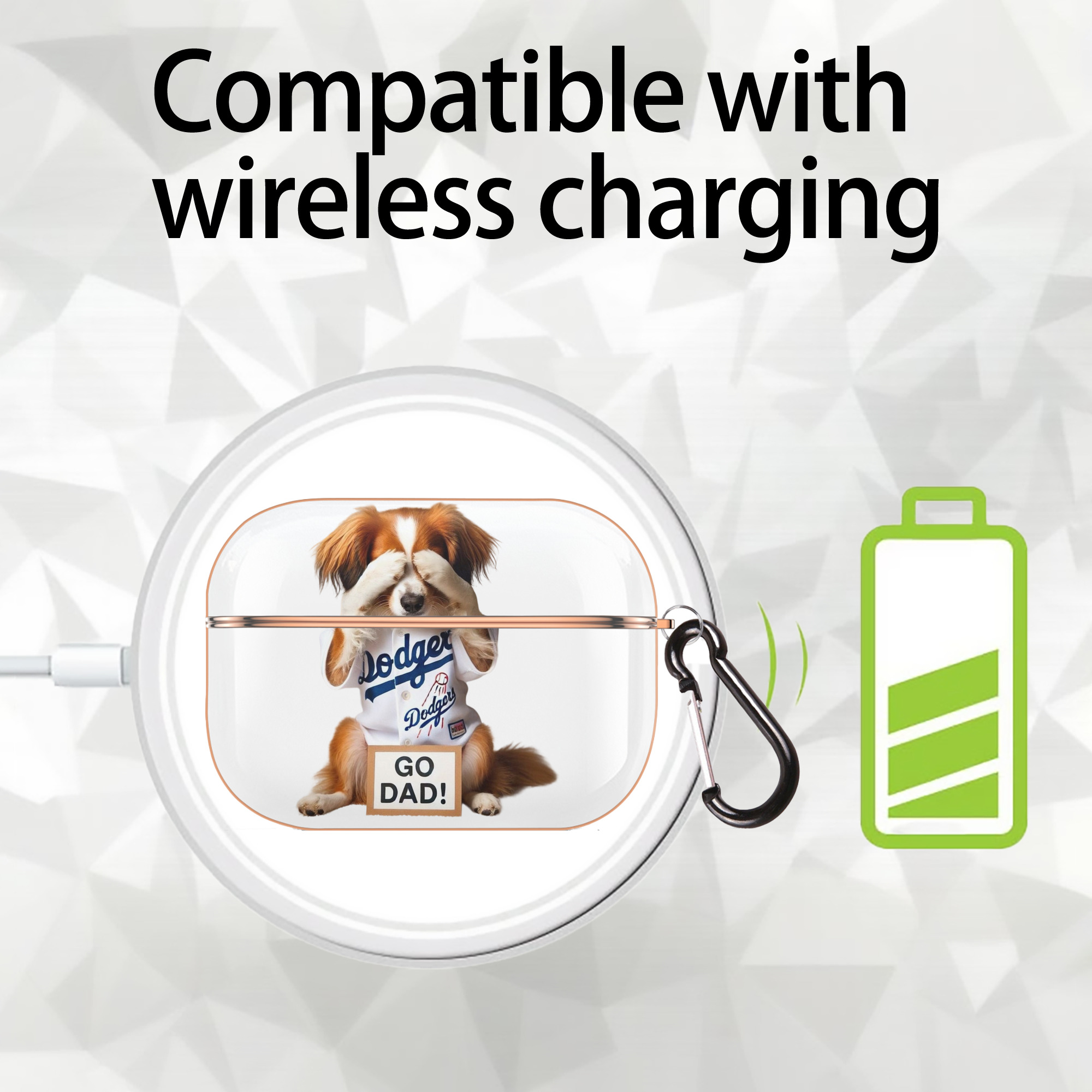  AirPods Pro Protective Case Rose Gold, Flexible PC Material, Precise Fit, Anti-Slip Cover, Full Protection, Fingerprint Resistant, Washable With Keychain