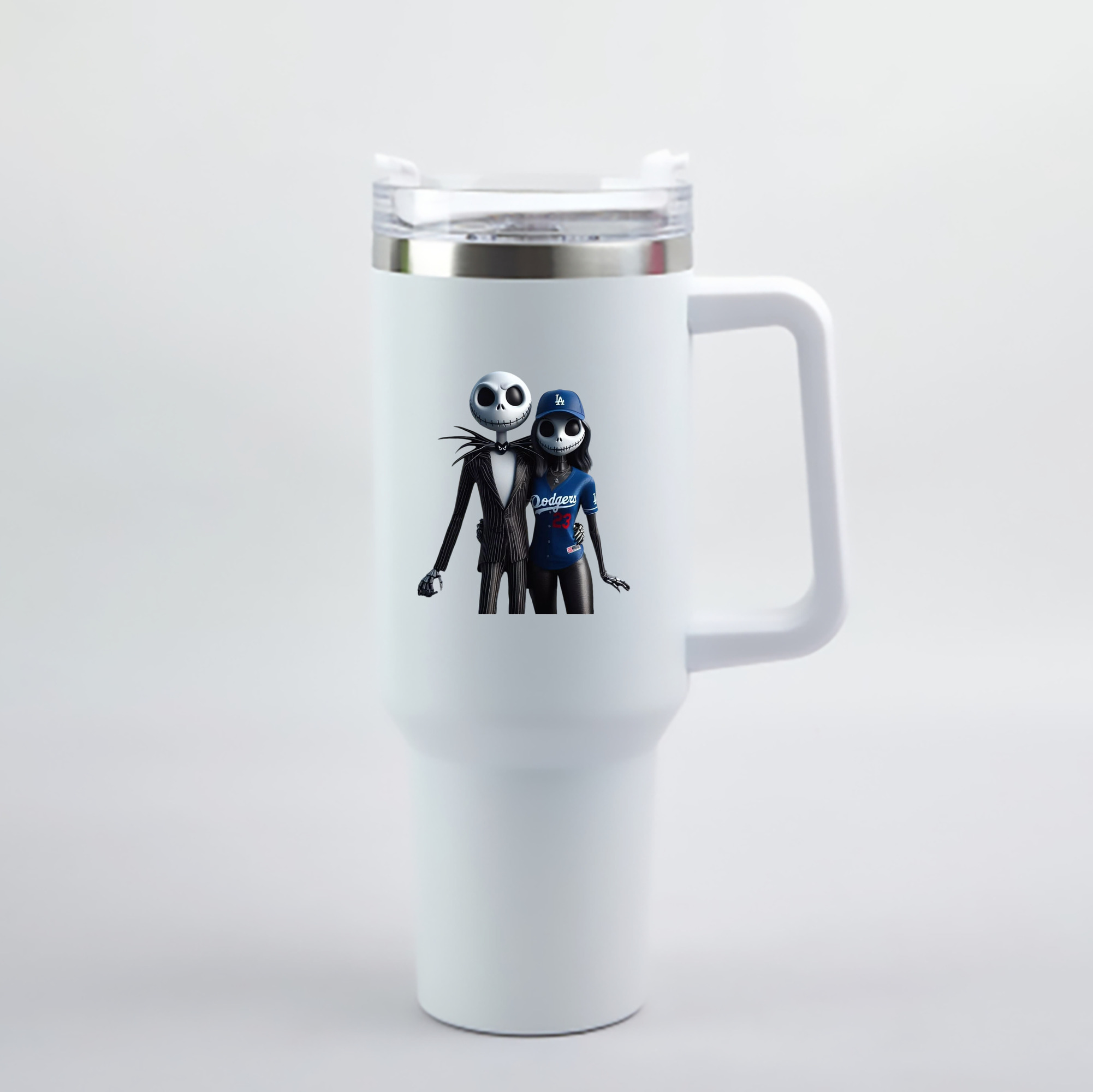  40oz Handle Car Cup With Crystal Sticker Design – Durable Stainless Steel Travel Mug With Reusable Straw – Double Wall Insulated