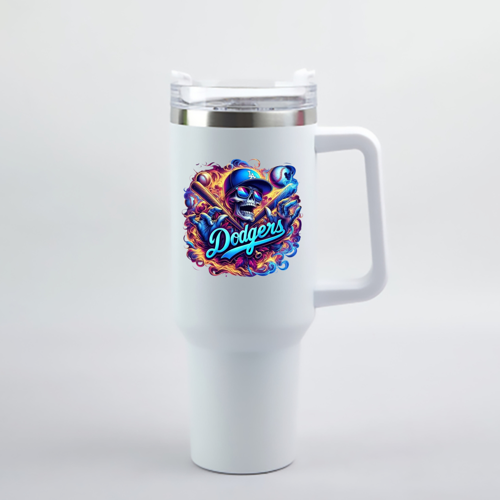  40oz Handle Car Cup With Crystal Sticker Design – Durable Stainless Steel Travel Mug With Reusable Straw – Double Wall Insulated