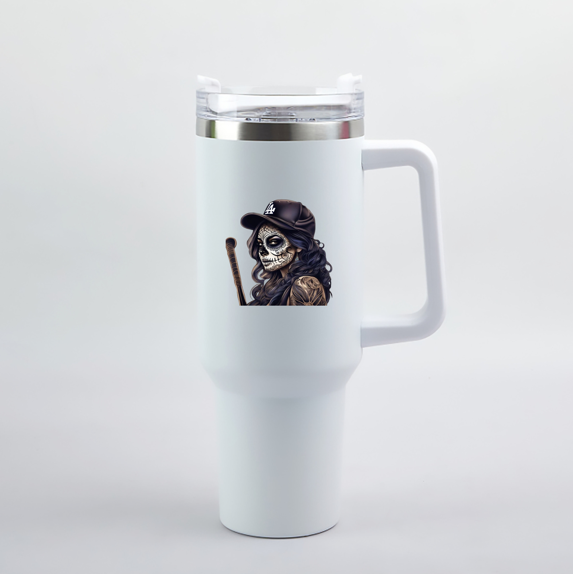  40oz Handle Car Tumbler – Durable Stainless Steel Travel Mug With UV Print – Double Wall Insulated, Fits Most Car Cup Holders