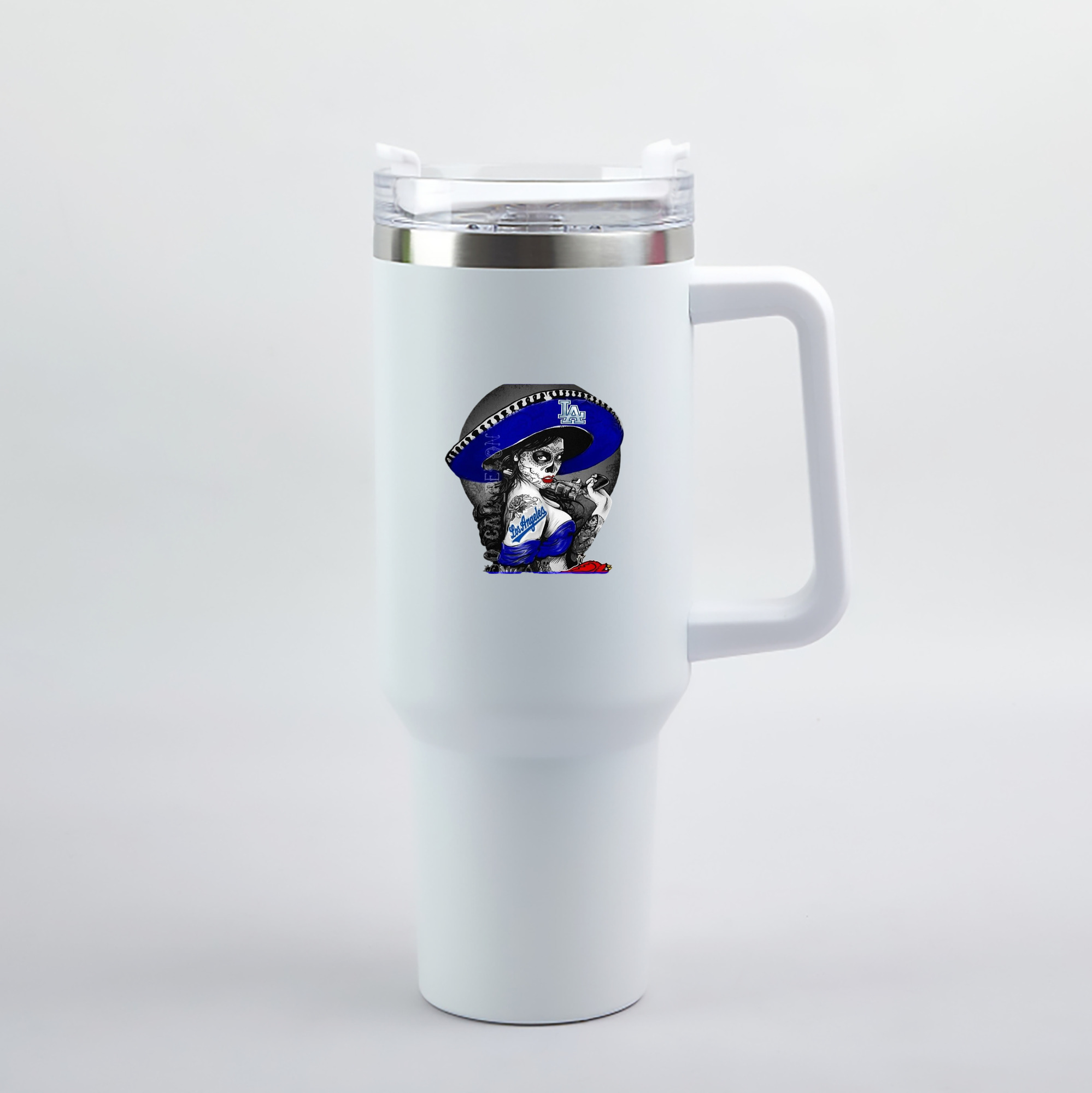  40oz Handle Car Tumbler – Durable Stainless Steel Travel Mug With UV Print – Double Wall Insulated, Fits Most Car Cup Holders