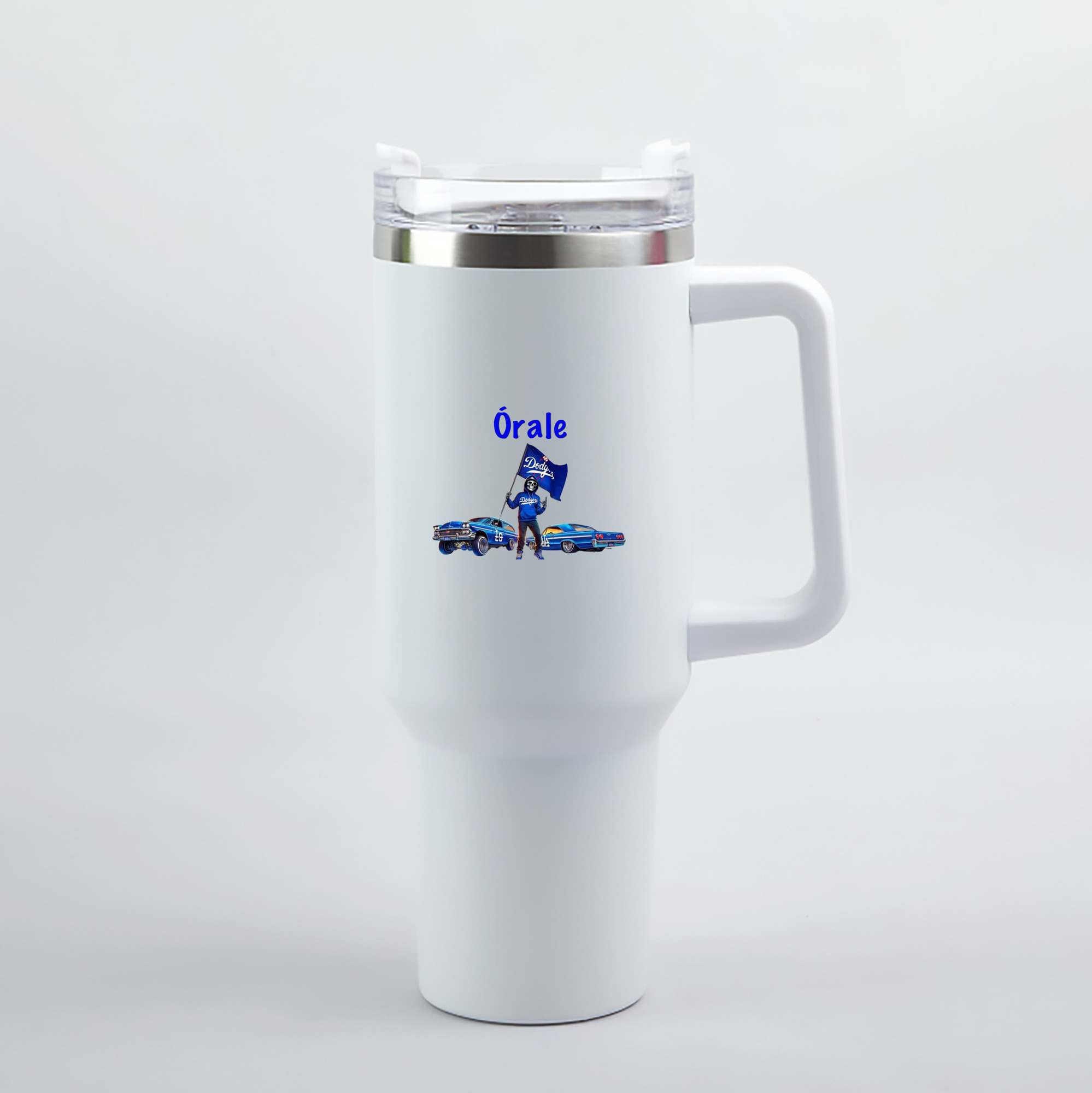  40oz Handle Car Tumbler – Durable Stainless Steel Travel Mug With UV Print – Double Wall Insulated, Fits Most Car Cup Holders