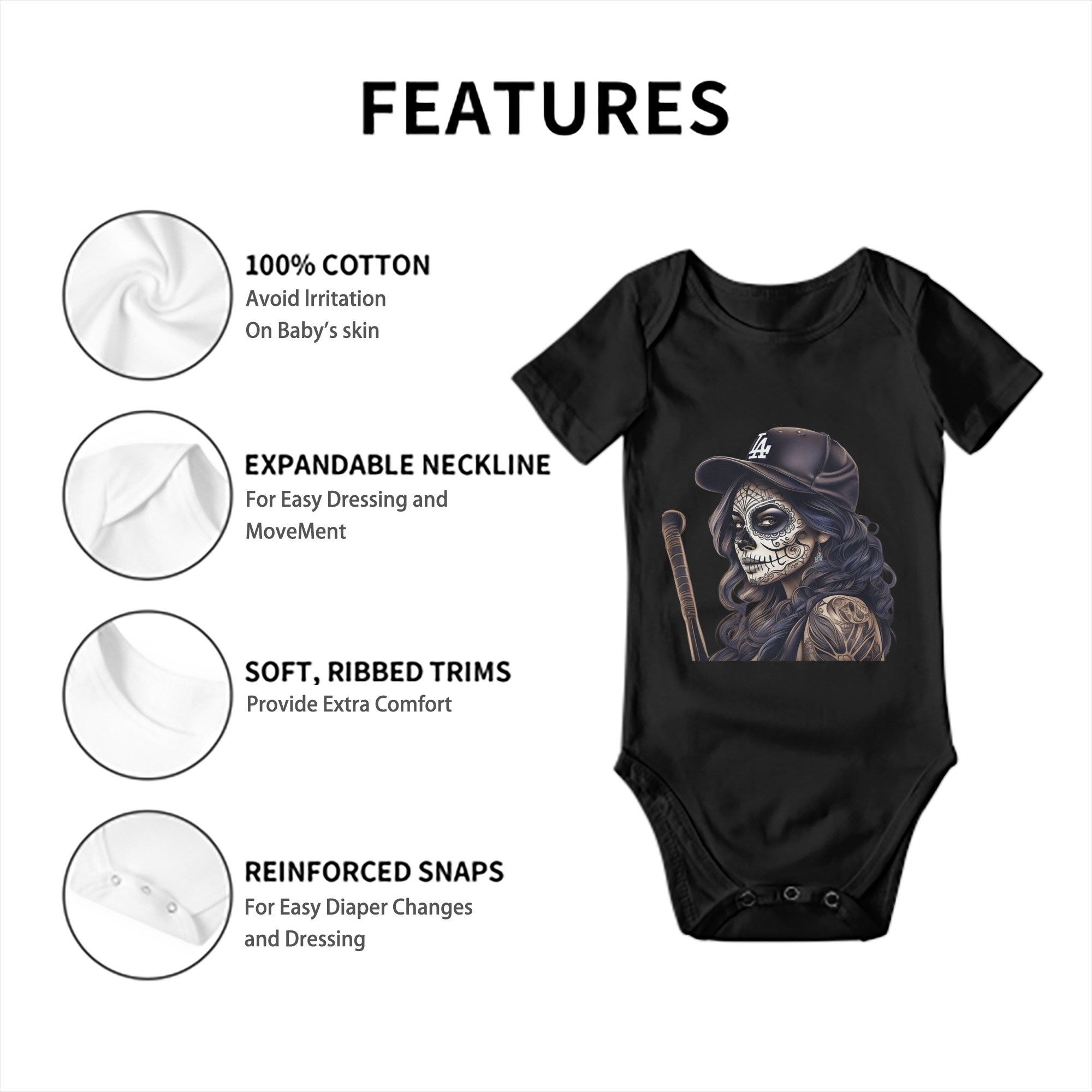  Baby Short Sleeve Romper – 100% Cotton Soft & Breathable Digital Print Onesie With Easy Snap Closure And Envelope Shoulder – Comfortable For Daily Wear & Travel