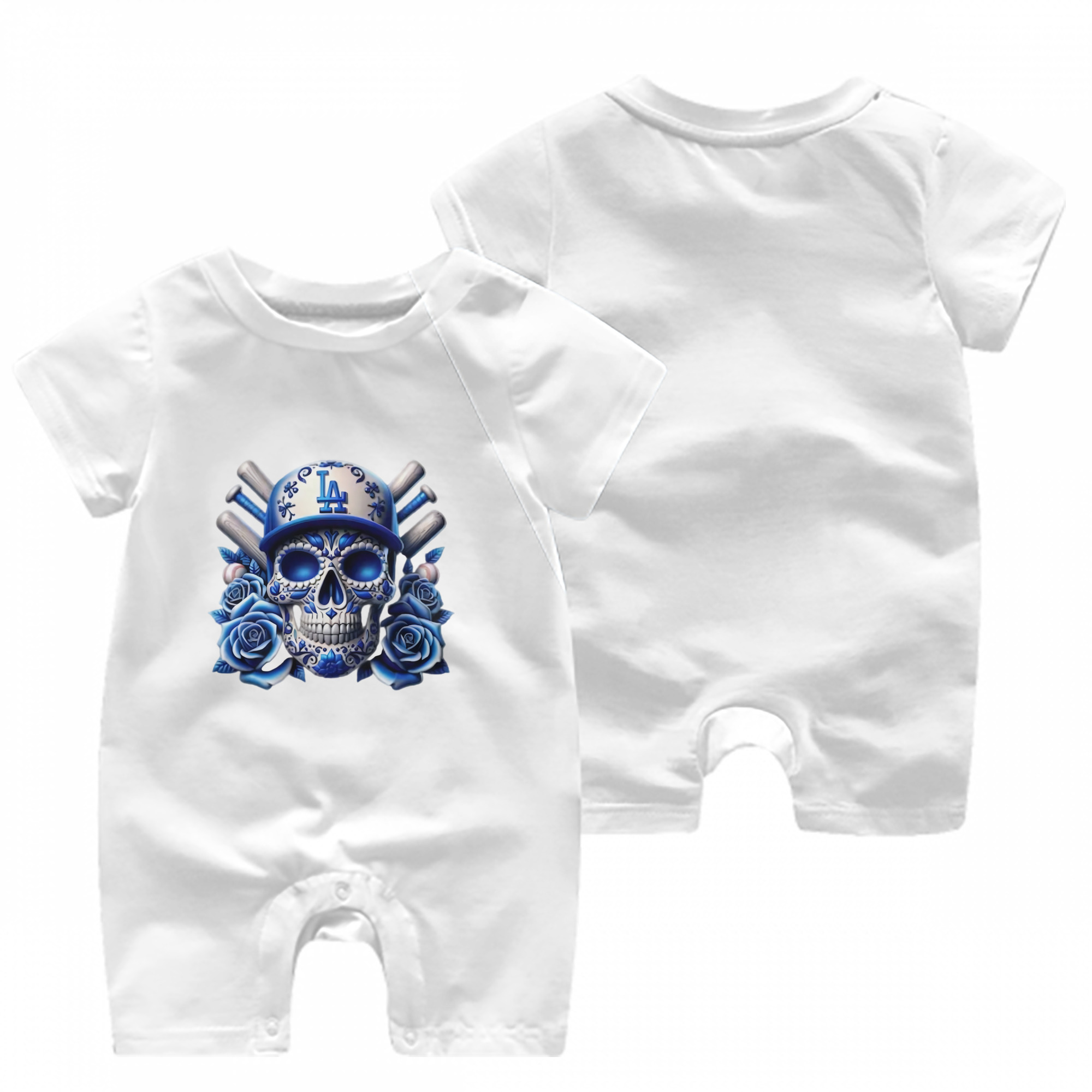  Baby Short Sleeve Onesie – 100% Cotton Soft & Breathable Digital Print Romper – Double-Sided Print, Snap Closure For Easy Diaper Changes – Comfortable For Boys & Girls