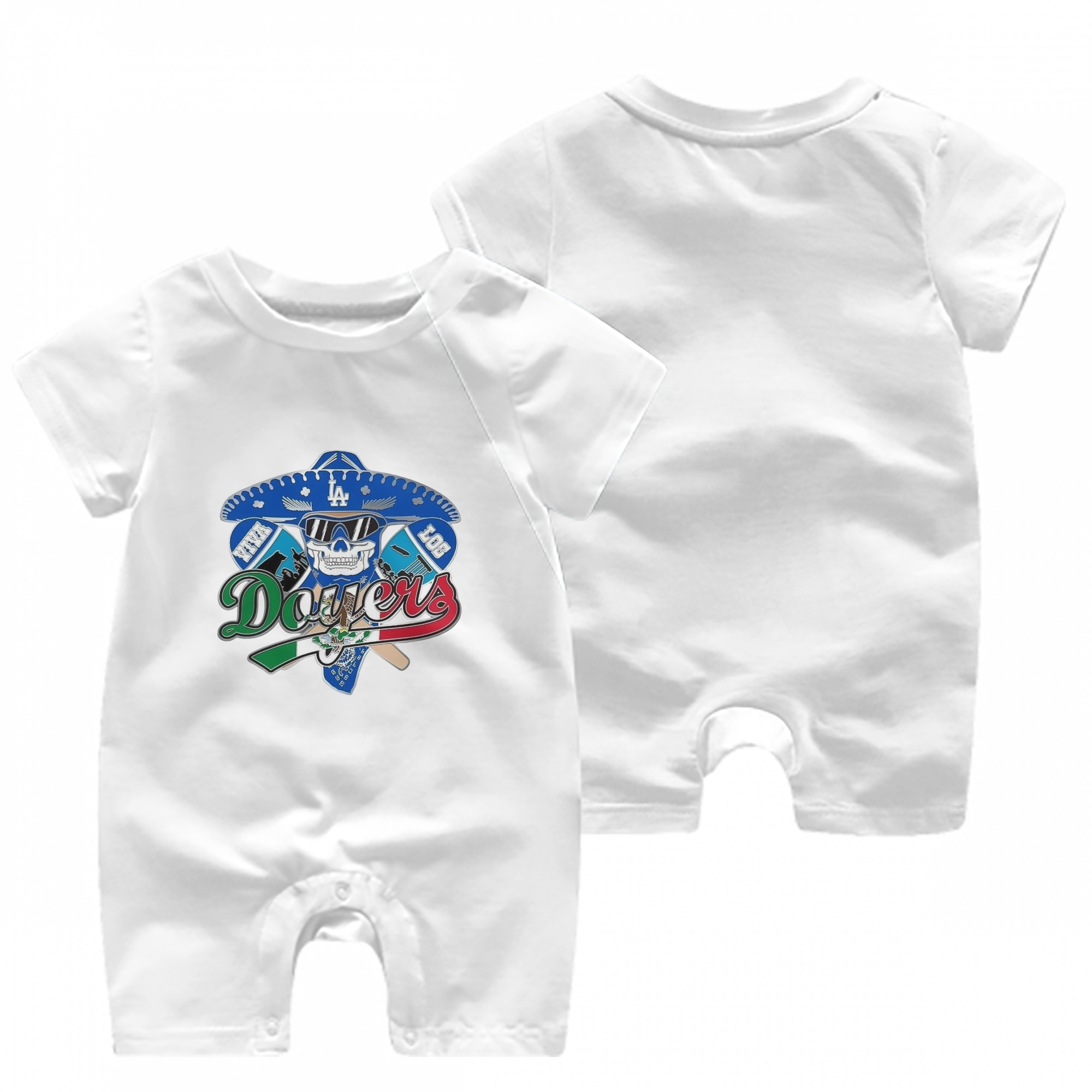  Baby Short Sleeve Onesie – 100% Cotton Soft & Breathable Digital Print Romper – Double-Sided Print, Snap Closure For Easy Diaper Changes – Comfortable For Boys & Girls