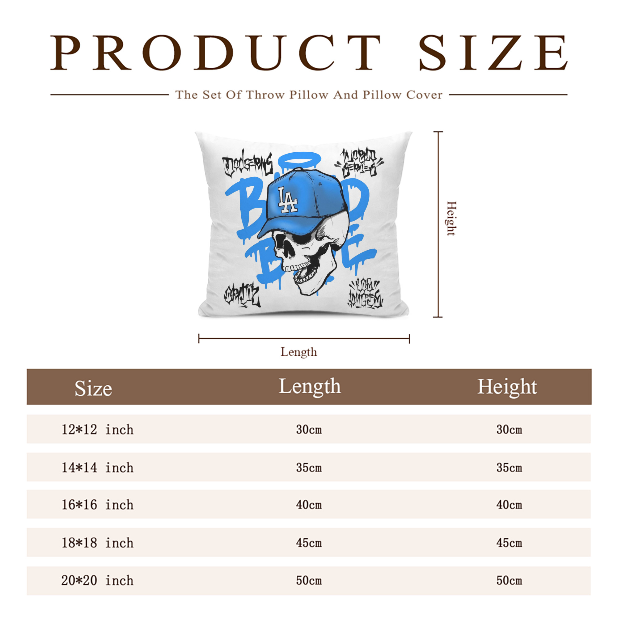  Soft Polyester Pillow Cover With Insert – Double-Sided Design, Invisible Zipper, Durable & Breathable – Easy Care Cushion Set