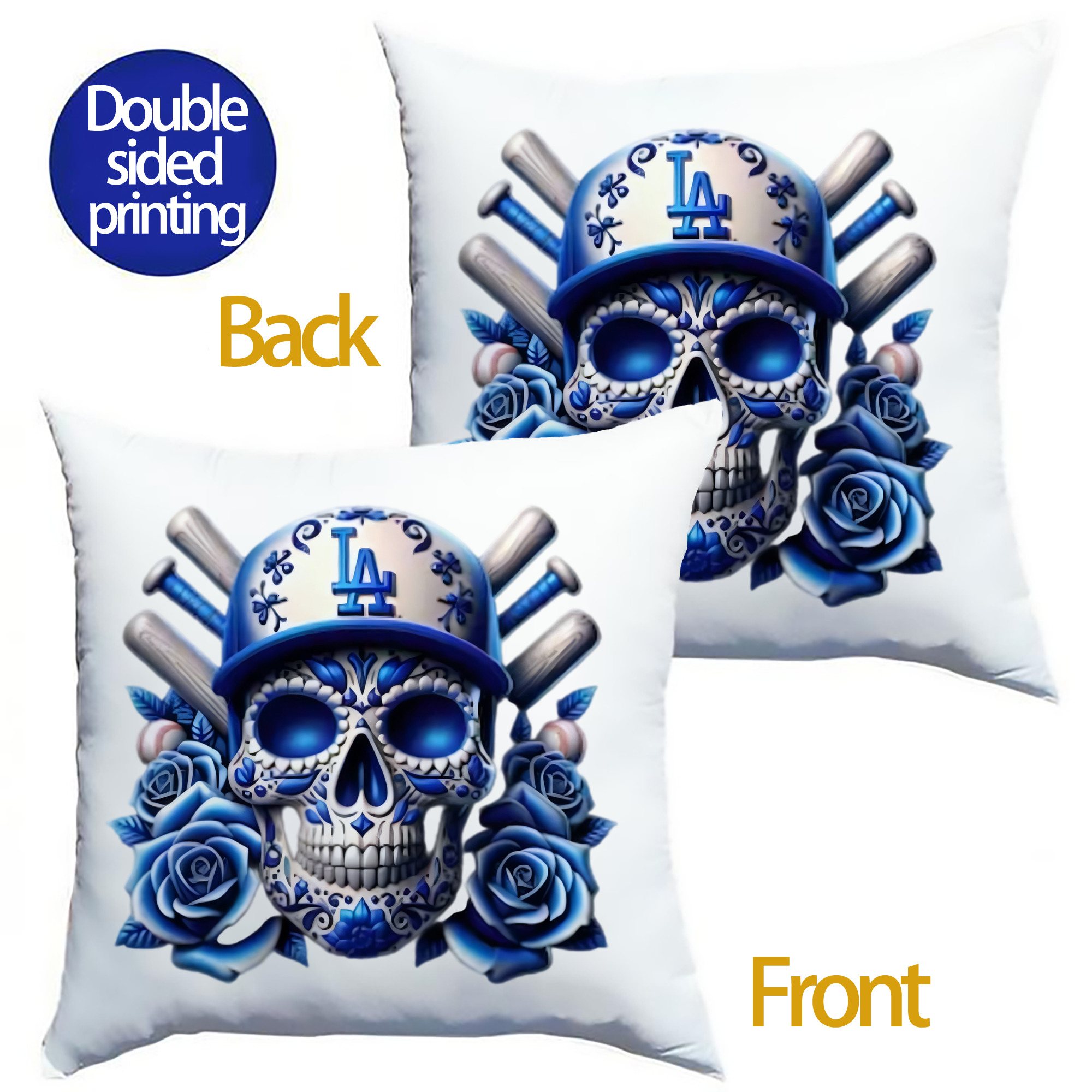 Soft Polyester Pillow Cover With Insert – Double-Sided Design, Invisible Zipper, Durable & Breathable – Easy Care Cushion Set