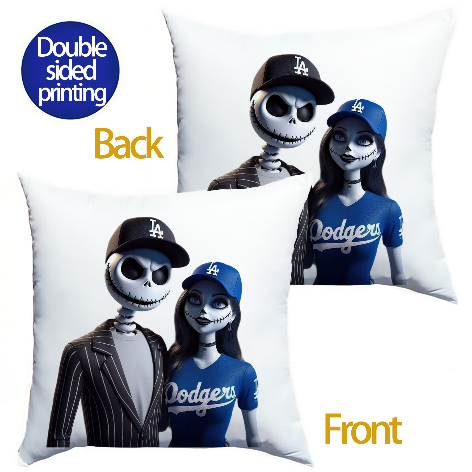  Soft Polyester Pillow Cover With Insert – Double-Sided Design, Invisible Zipper, Durable & Breathable – Easy Care Cushion Set