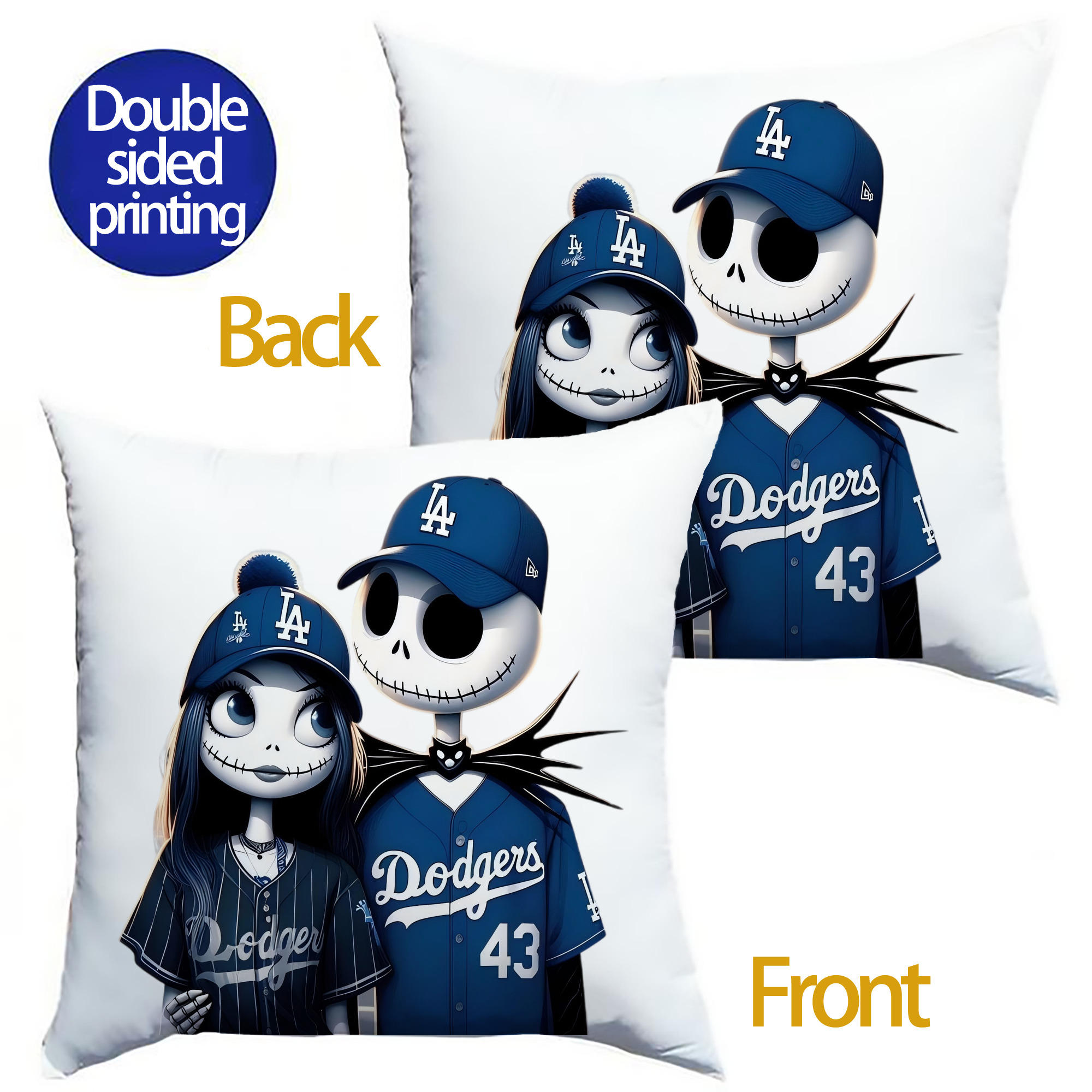  Soft Polyester Pillow Cover With Insert – Double-Sided Design, Invisible Zipper, Durable & Breathable – Easy Care Cushion Set