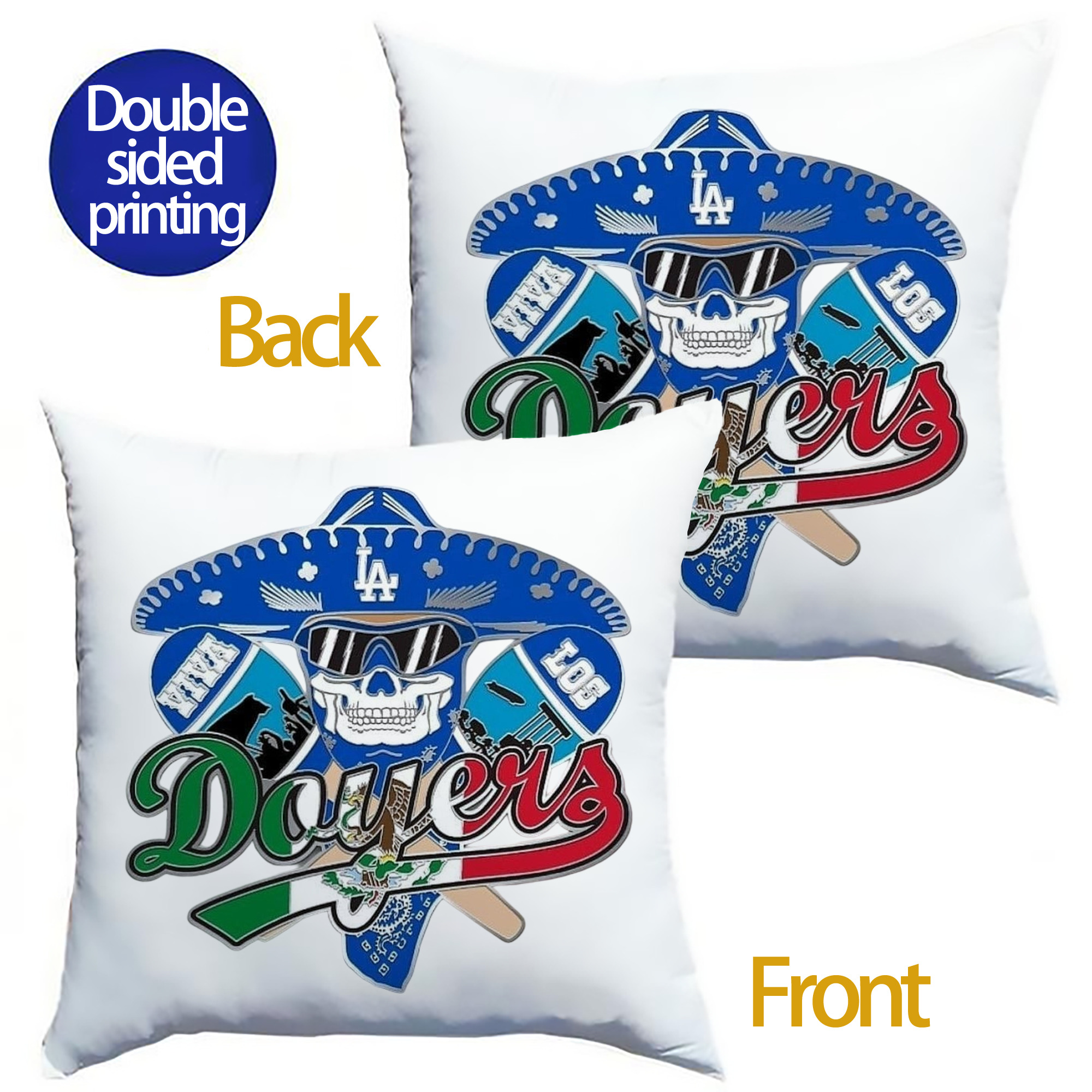  Soft Polyester Pillow Cover With Insert – Double-Sided Design, Invisible Zipper, Durable & Breathable – Easy Care Cushion Set
