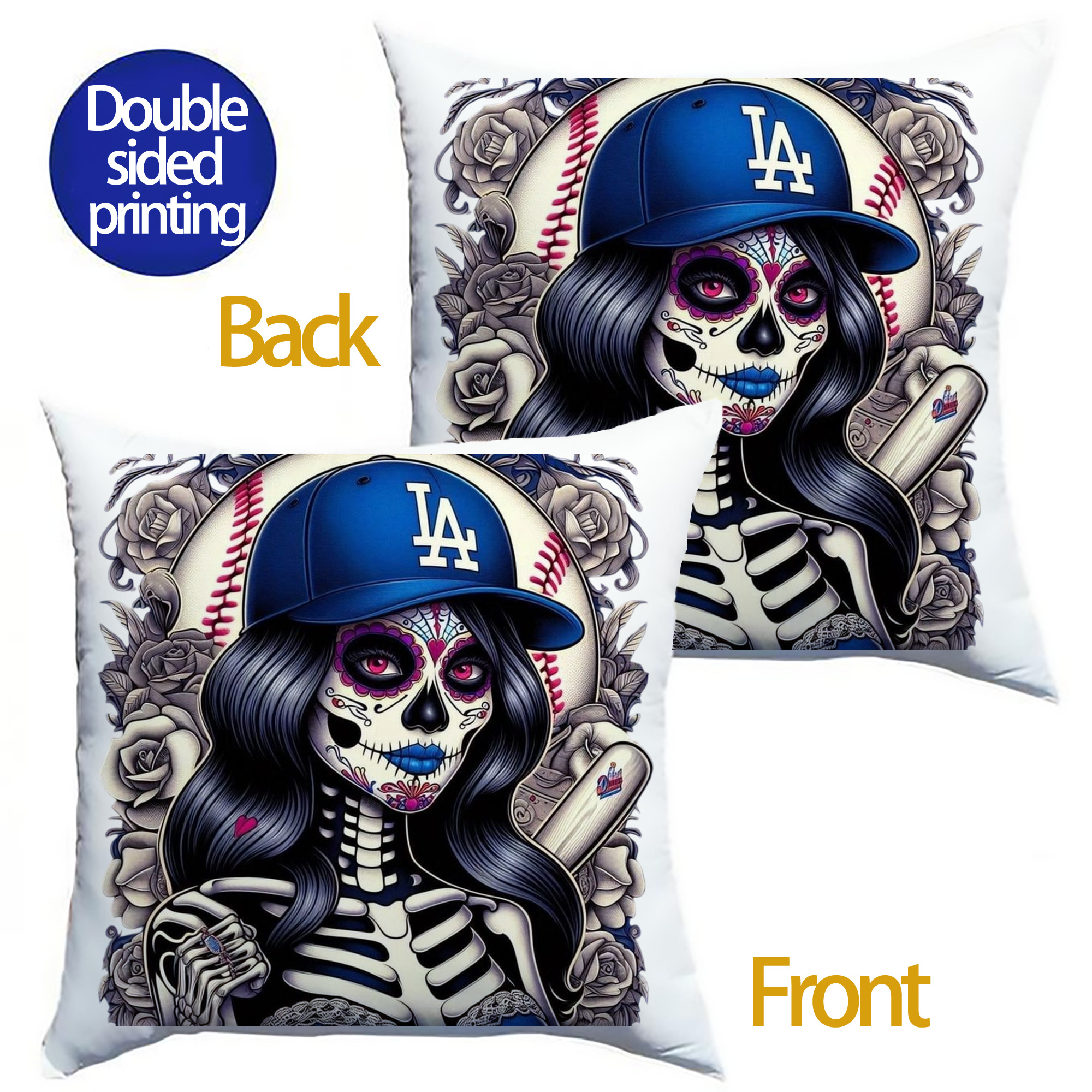  Soft Polyester Pillow Cover With Insert – Double-Sided Design, Invisible Zipper, Durable & Breathable – Easy Care Cushion Set