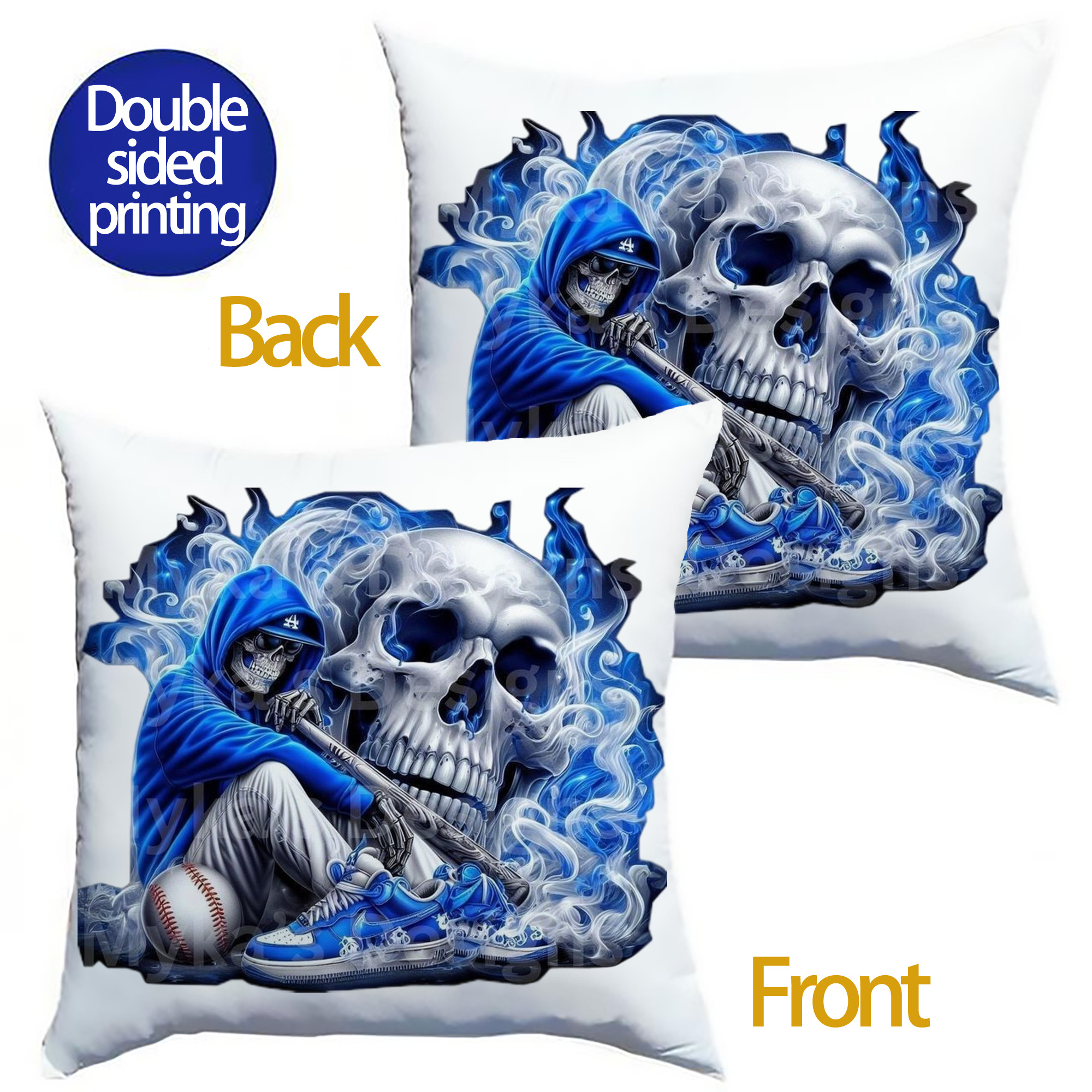  Soft Polyester Pillow Cover With Insert – Double-Sided Design, Invisible Zipper, Durable & Breathable – Easy Care Cushion Set