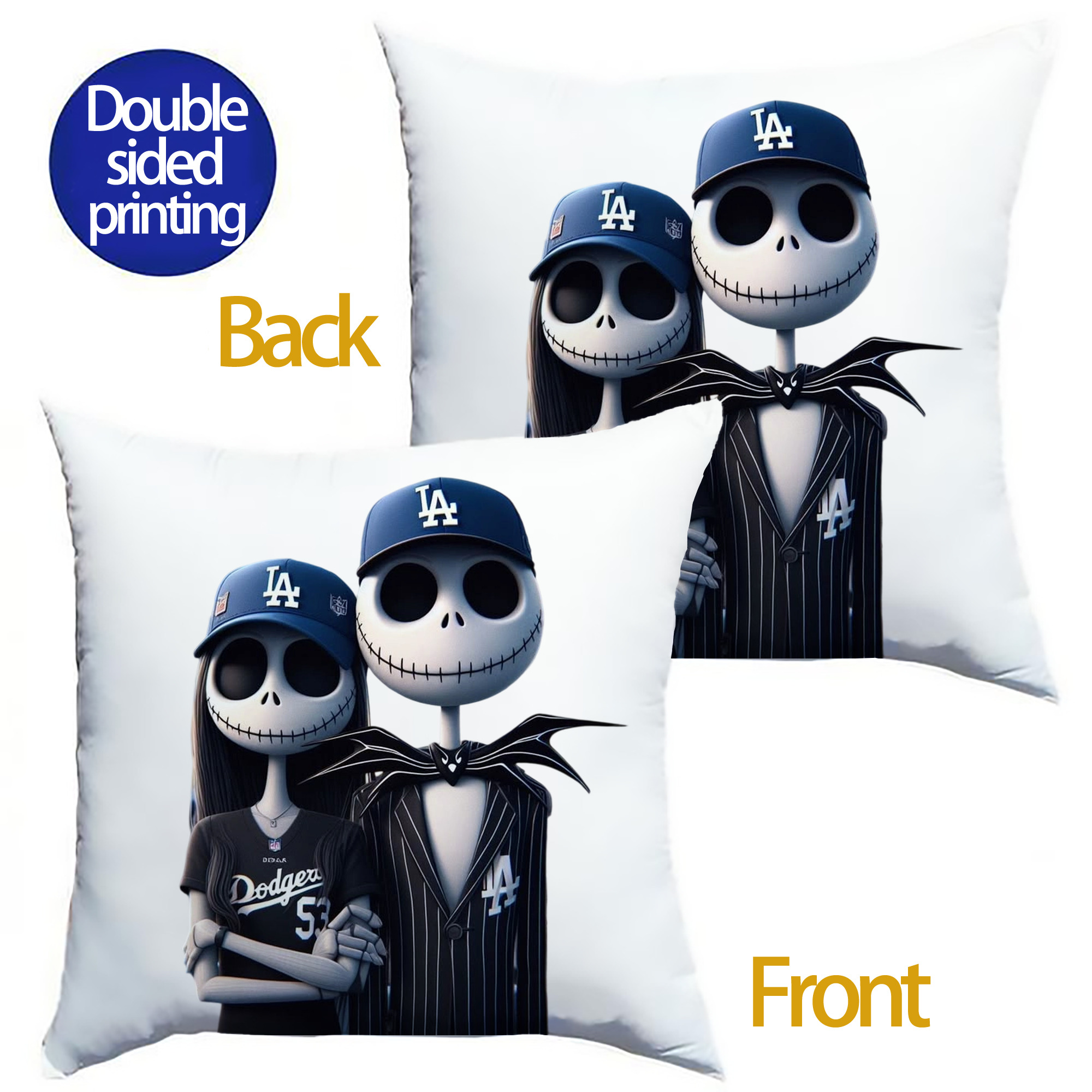  Soft Polyester Pillow Cover With Insert – Double-Sided Design, Invisible Zipper, Durable & Breathable – Easy Care Cushion Set