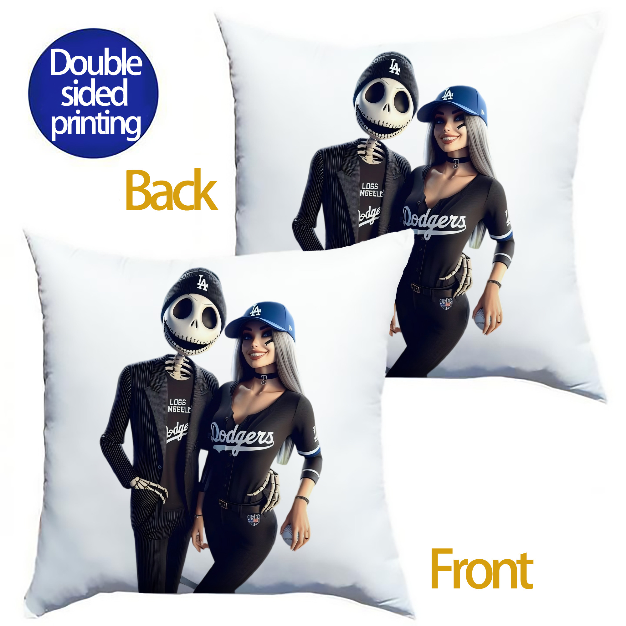  Soft Polyester Pillow Cover With Insert – Double-Sided Design, Invisible Zipper, Durable & Breathable – Easy Care Cushion Set