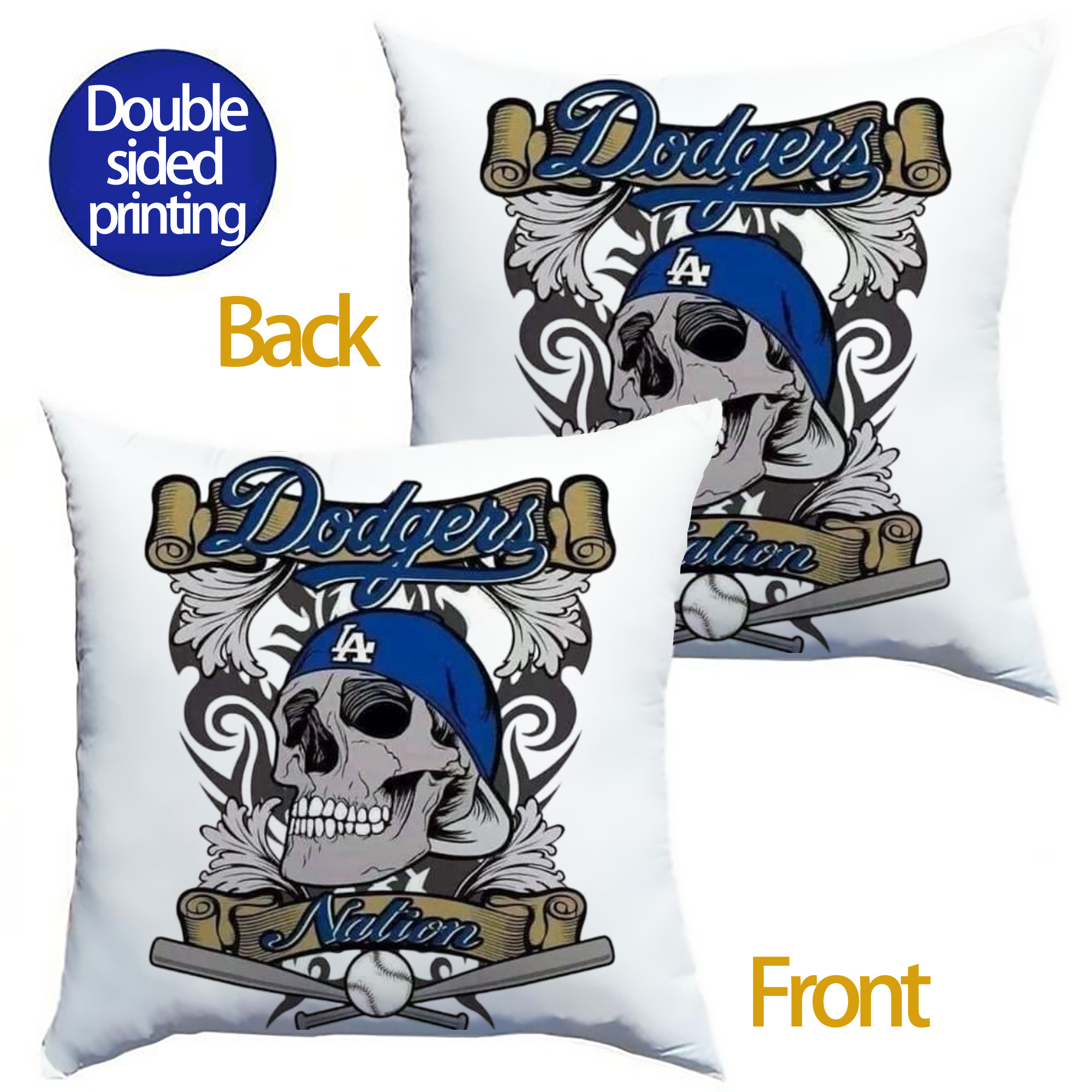  Soft Polyester Pillow Cover With Insert – Double-Sided Design, Invisible Zipper, Durable & Breathable – Easy Care Cushion Set