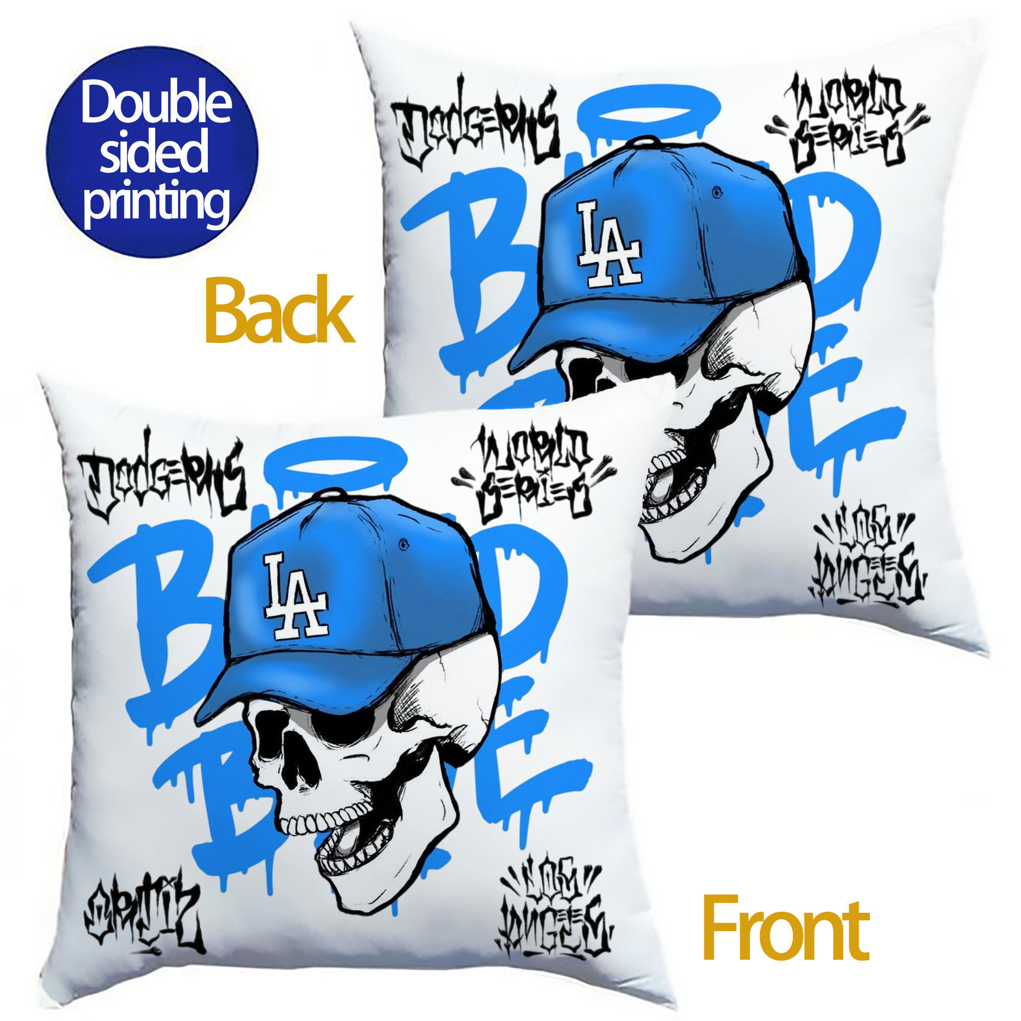  Soft Polyester Pillow Cover With Insert – Double-Sided Design, Invisible Zipper, Durable & Breathable – Easy Care Cushion Set