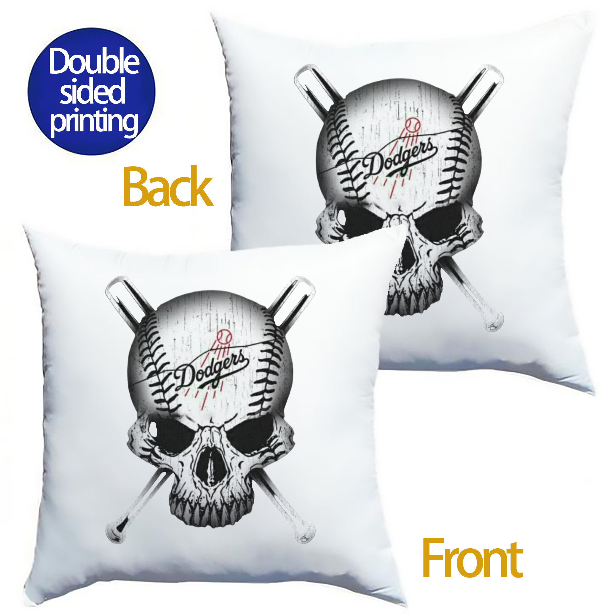  Soft Polyester Pillow Cover With Insert – Double-Sided Design, Invisible Zipper, Durable & Breathable – Easy Care Cushion Set