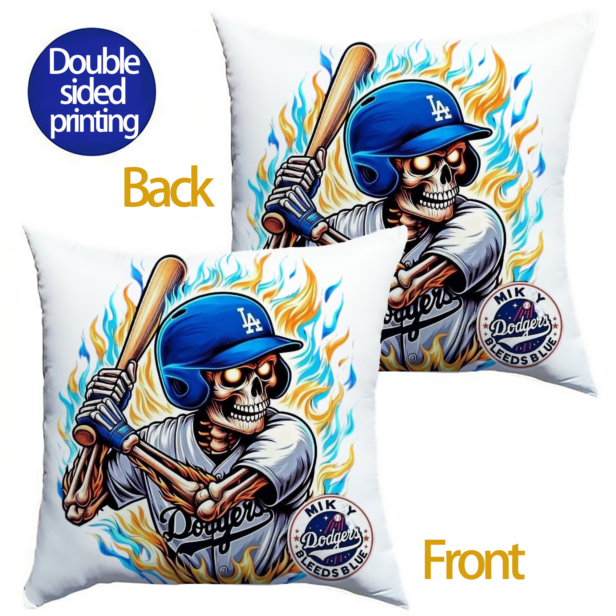  Soft Polyester Pillow Cover With Insert – Double-Sided Design, Invisible Zipper, Durable & Breathable – Easy Care Cushion Set