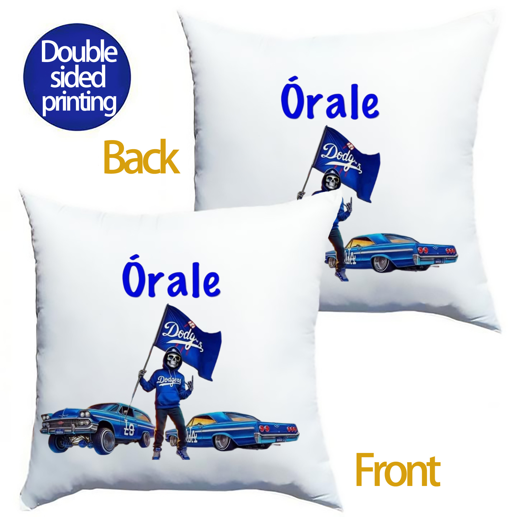  Soft Polyester Pillow Cover With Insert – Double-Sided Design, Invisible Zipper, Durable & Breathable – Easy Care Cushion Set