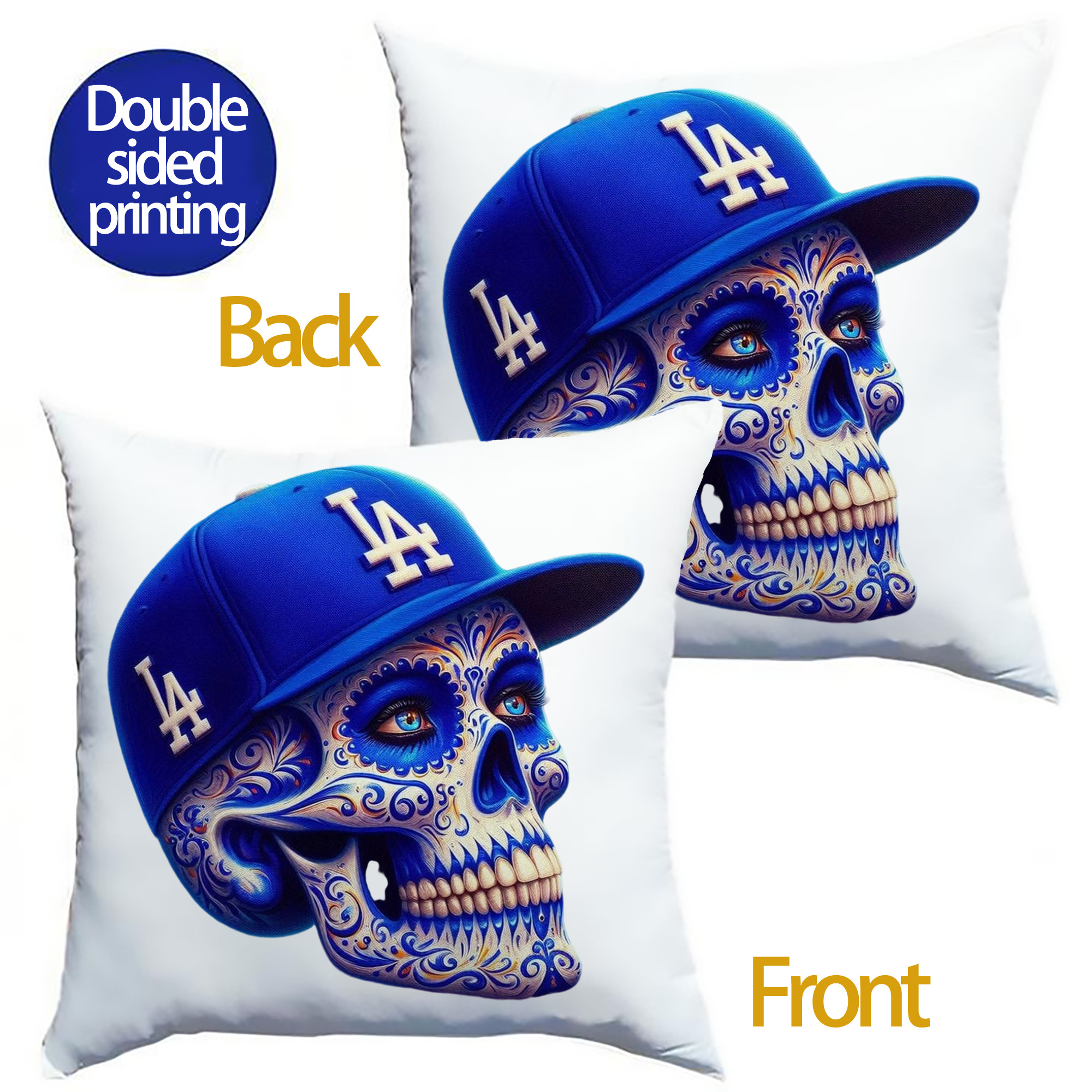  Soft Polyester Pillow Cover With Insert – Double-Sided Design, Invisible Zipper, Durable & Breathable – Easy Care Cushion Set