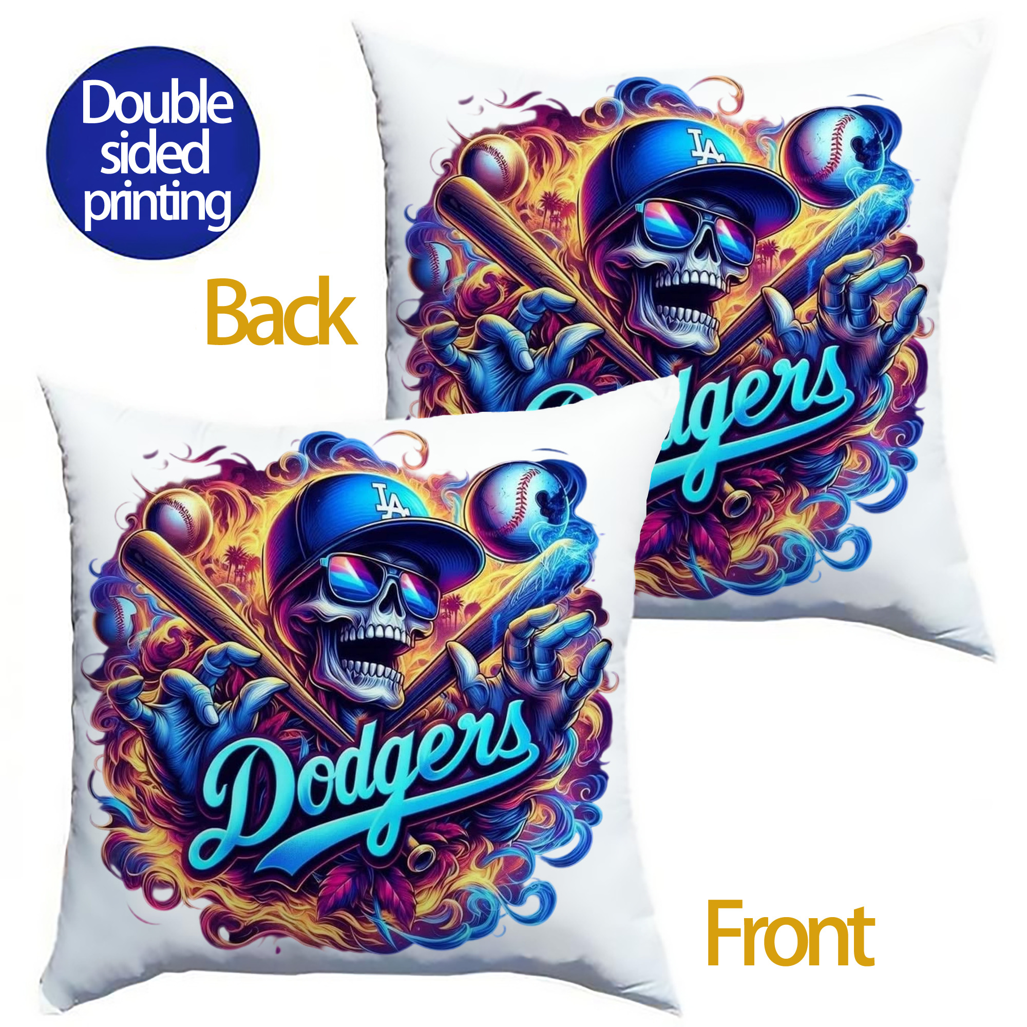  Soft Polyester Pillow Cover With Insert – Double-Sided Design, Invisible Zipper, Durable & Breathable – Easy Care Cushion Set