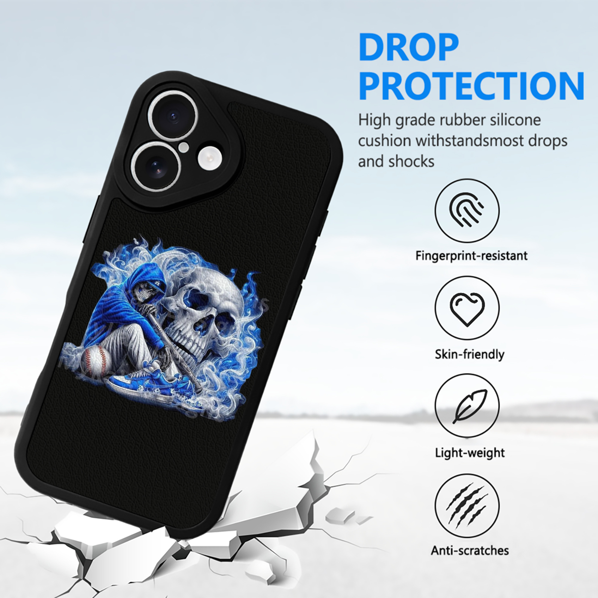  IPhone 16 Silicone Leather Case – UV Print, Lambskin Texture – Perfect Fit, Wireless Charging Compatible, Scratch Resistant, Precise Cutouts – Stylish Protection For IPhone 16