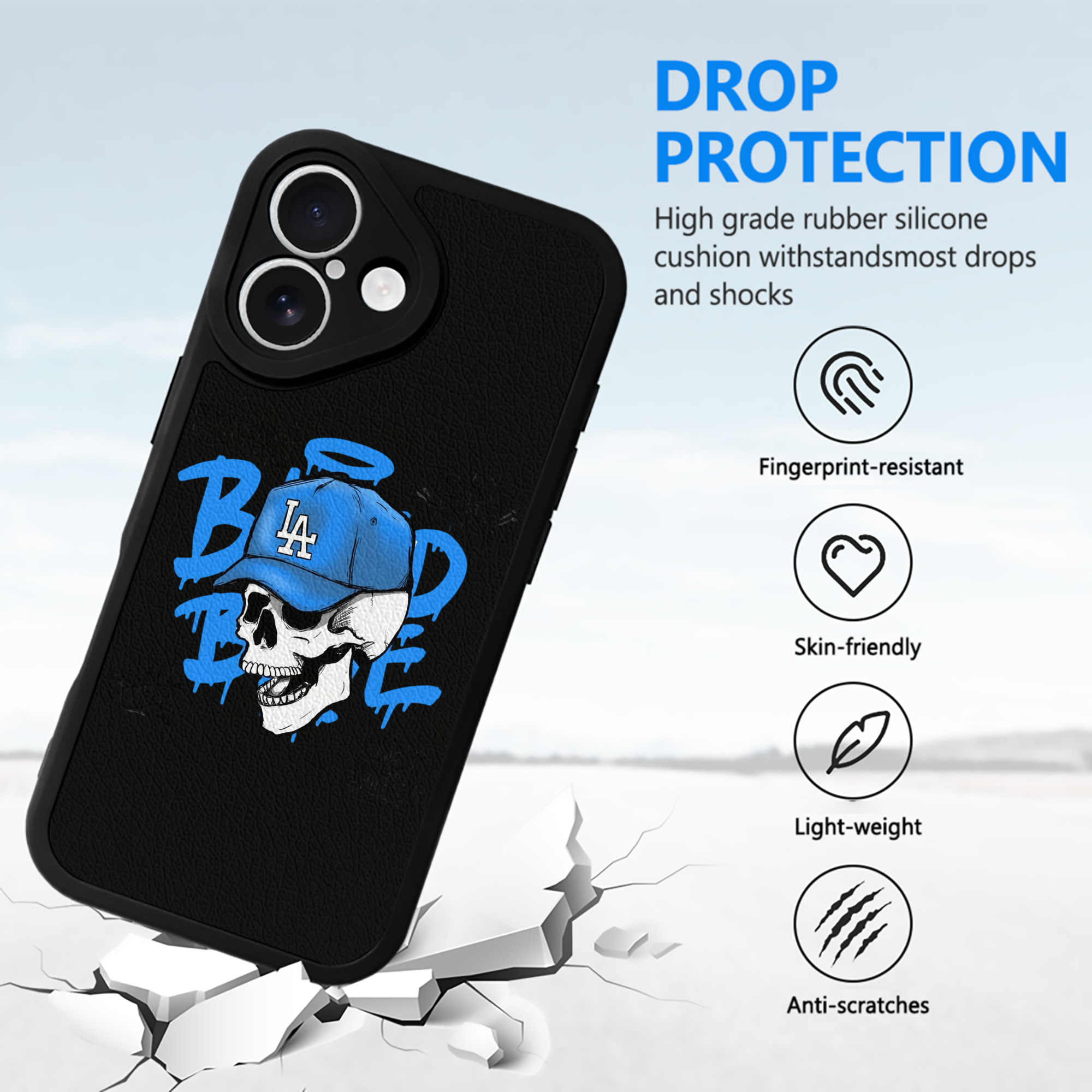  IPhone 16 Silicone Leather Case – UV Print, Lambskin Texture – Perfect Fit, Wireless Charging Compatible, Scratch Resistant, Precise Cutouts – Stylish Protection For IPhone 16