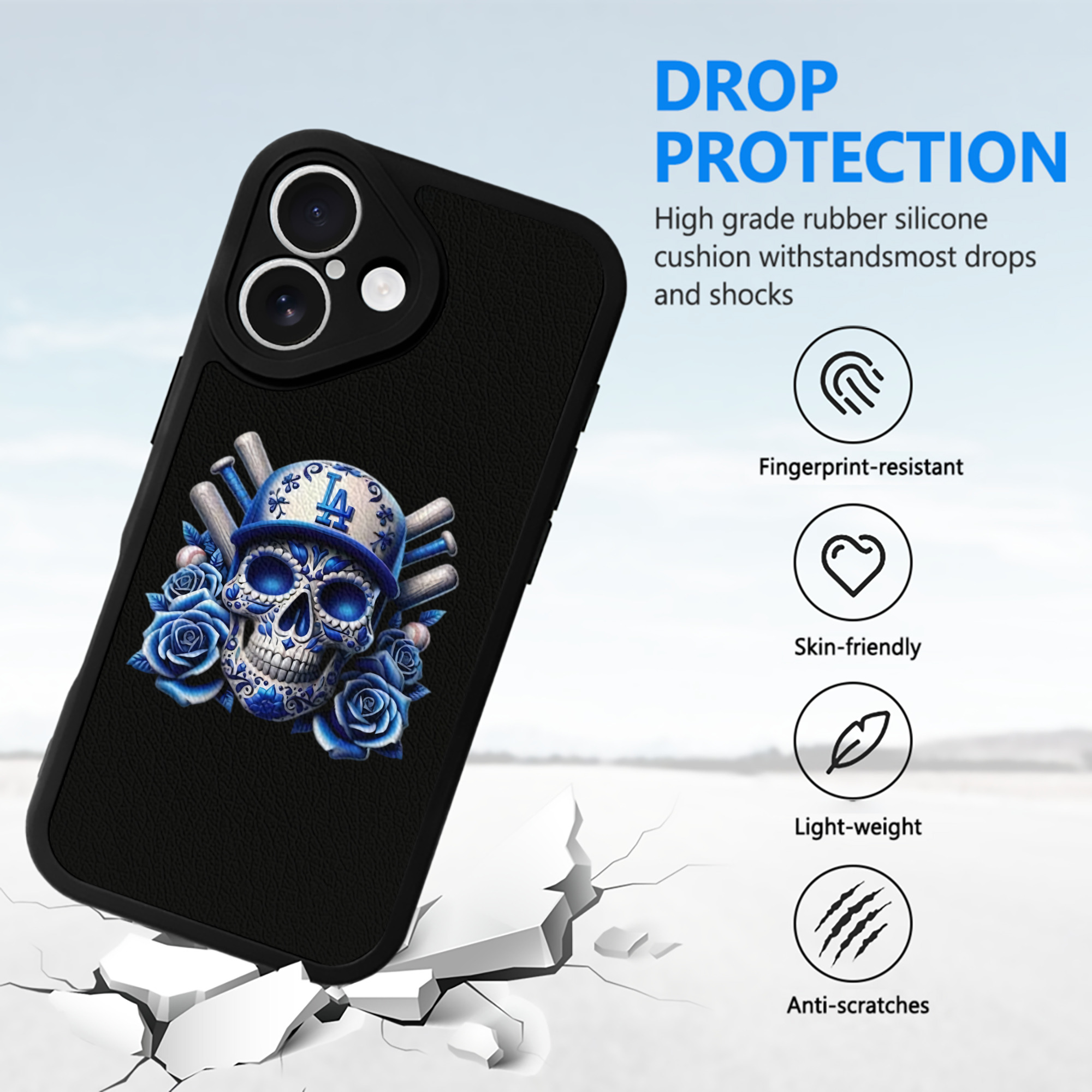  IPhone 16 Silicone Leather Case – UV Print, Lambskin Texture – Perfect Fit, Wireless Charging Compatible, Scratch Resistant, Precise Cutouts – Stylish Protection For IPhone 16