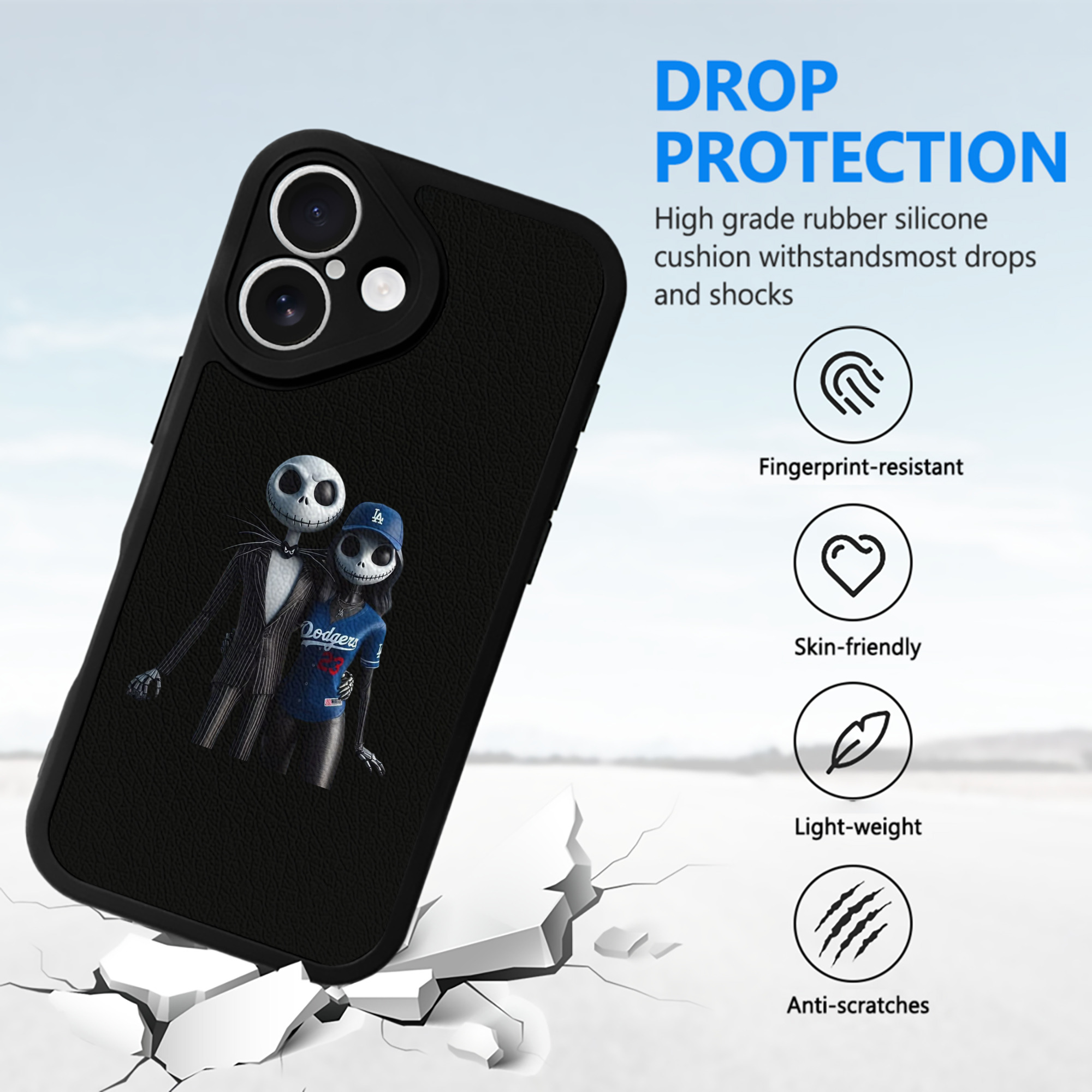  IPhone 16 Silicone Leather Case – UV Print, Lambskin Texture – Perfect Fit, Wireless Charging Compatible, Scratch Resistant, Precise Cutouts – Stylish Protection For IPhone 16