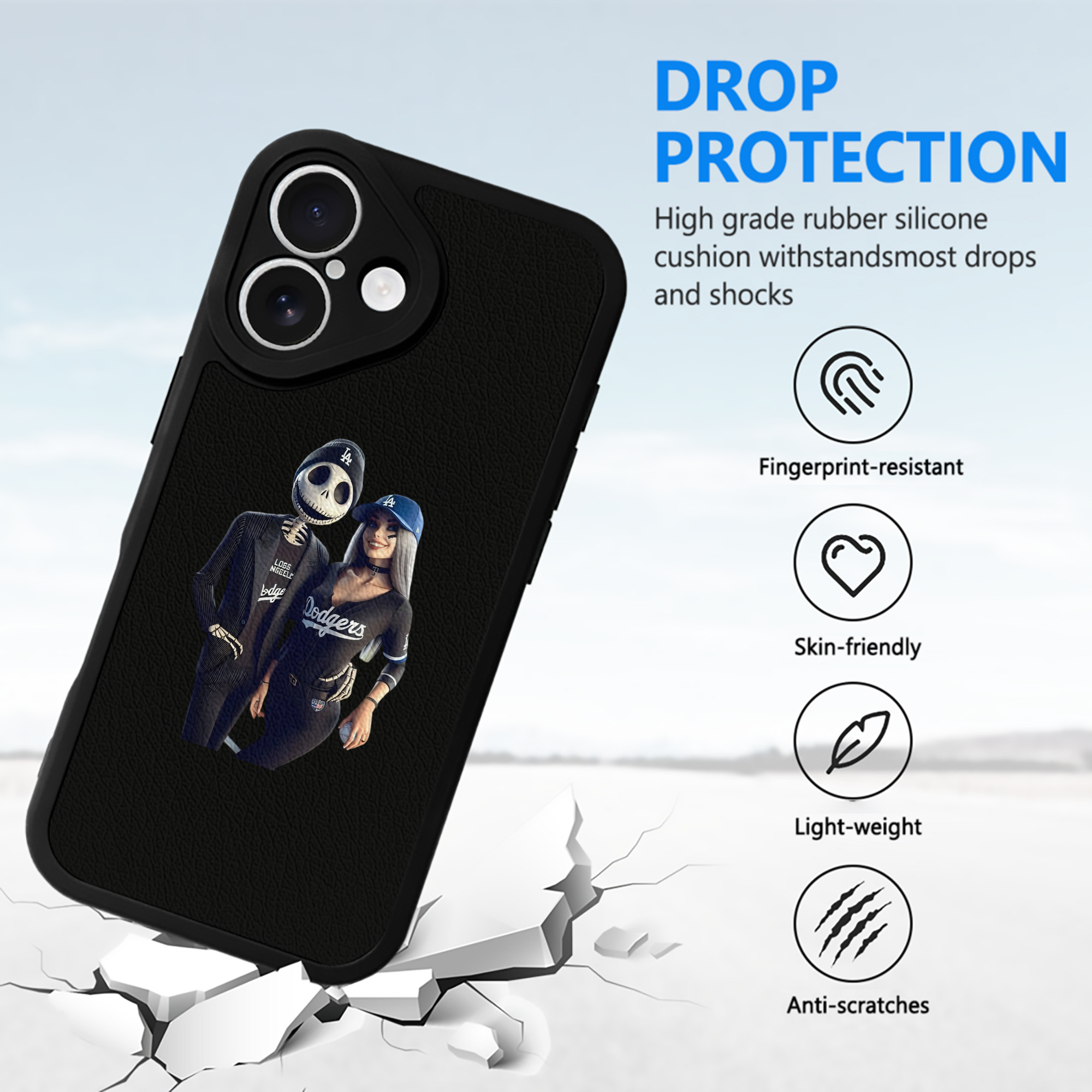  IPhone 16 Silicone Leather Case – UV Print, Lambskin Texture – Perfect Fit, Wireless Charging Compatible, Scratch Resistant, Precise Cutouts – Stylish Protection For IPhone 16