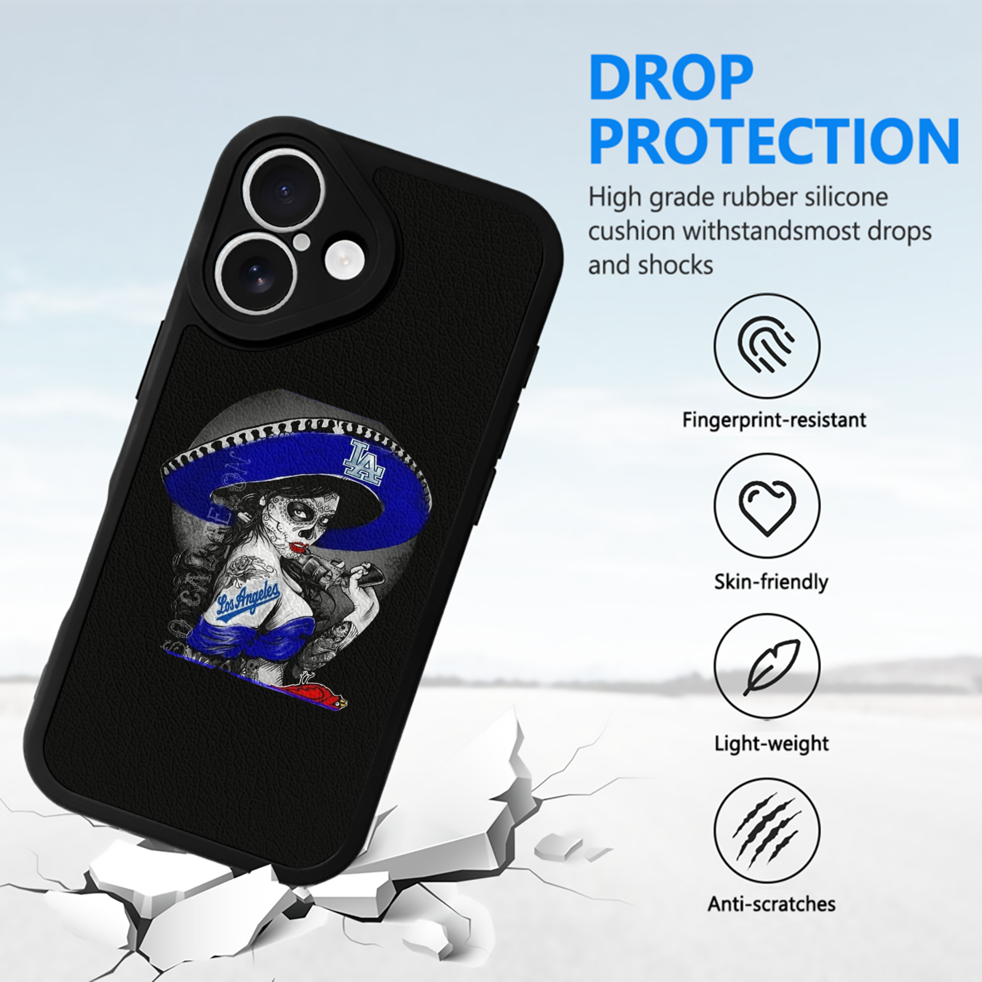  IPhone 16 Silicone Leather Case – UV Print, Lambskin Texture – Perfect Fit, Wireless Charging Compatible, Scratch Resistant, Precise Cutouts – Stylish Protection For IPhone 16