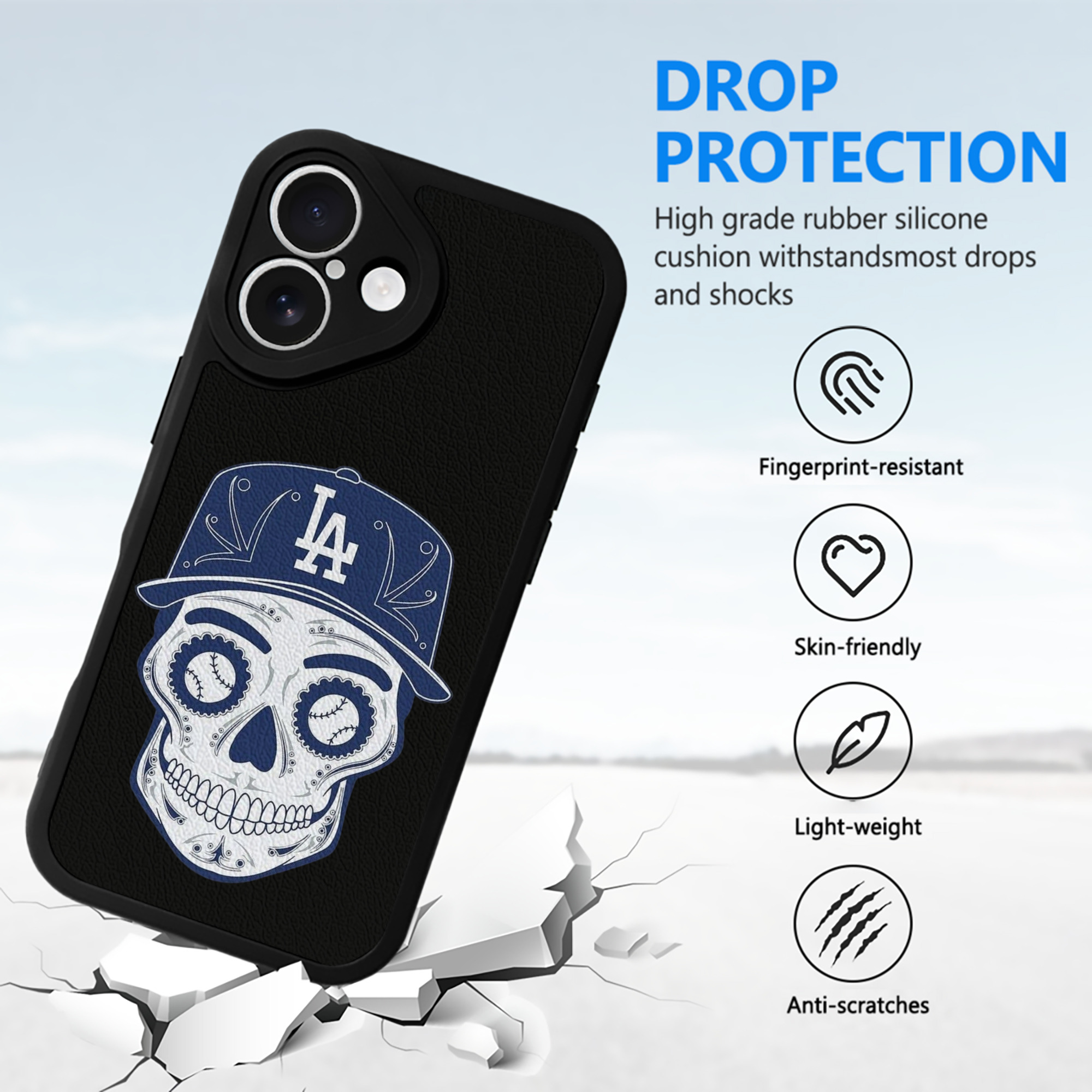  IPhone 16 Silicone Leather Case – UV Print, Lambskin Texture – Perfect Fit, Wireless Charging Compatible, Scratch Resistant, Precise Cutouts – Stylish Protection For IPhone 16