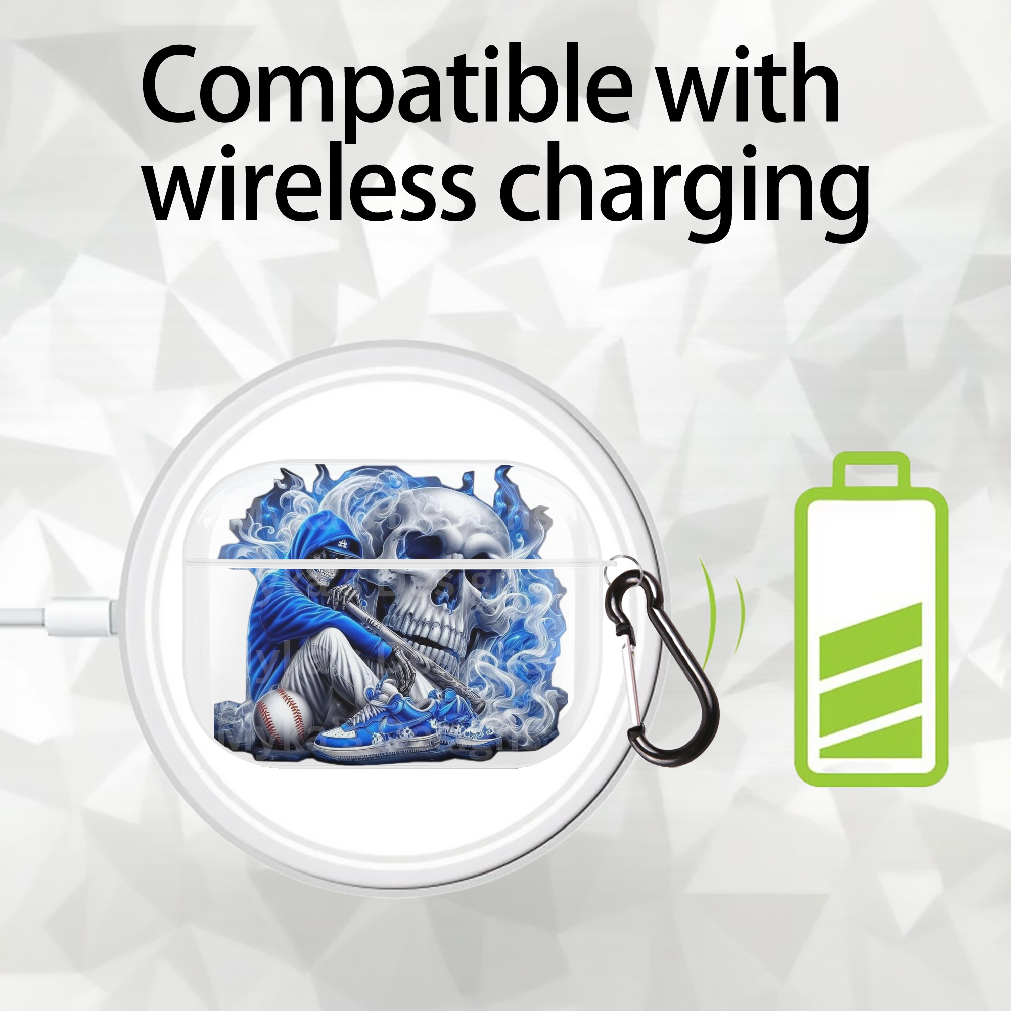  AirPods Pro Hard Case White With Keychain, Durable Flexible PC, Precise Cutouts, Anti-Fingerprint, Yellowing & Scratch Resistant, Full Protection, Washable