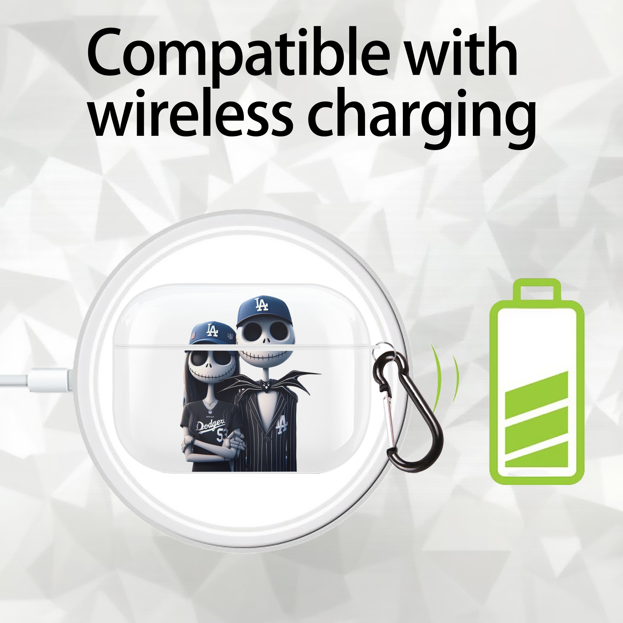  AirPods Pro Hard Case White With Keychain, Durable Flexible PC, Precise Cutouts, Anti-Fingerprint, Yellowing & Scratch Resistant, Full Protection, Washable