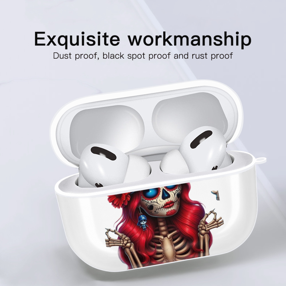  AirPods Pro Hard Case White With Keychain, Durable Flexible PC, Precise Cutouts, Anti-Fingerprint, Yellowing & Scratch Resistant, Full Protection, Washable