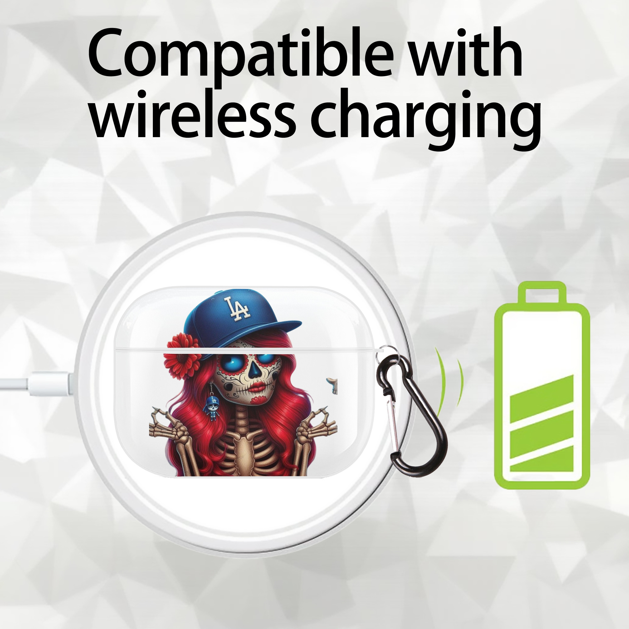  AirPods Pro Hard Case White With Keychain, Durable Flexible PC, Precise Cutouts, Anti-Fingerprint, Yellowing & Scratch Resistant, Full Protection, Washable