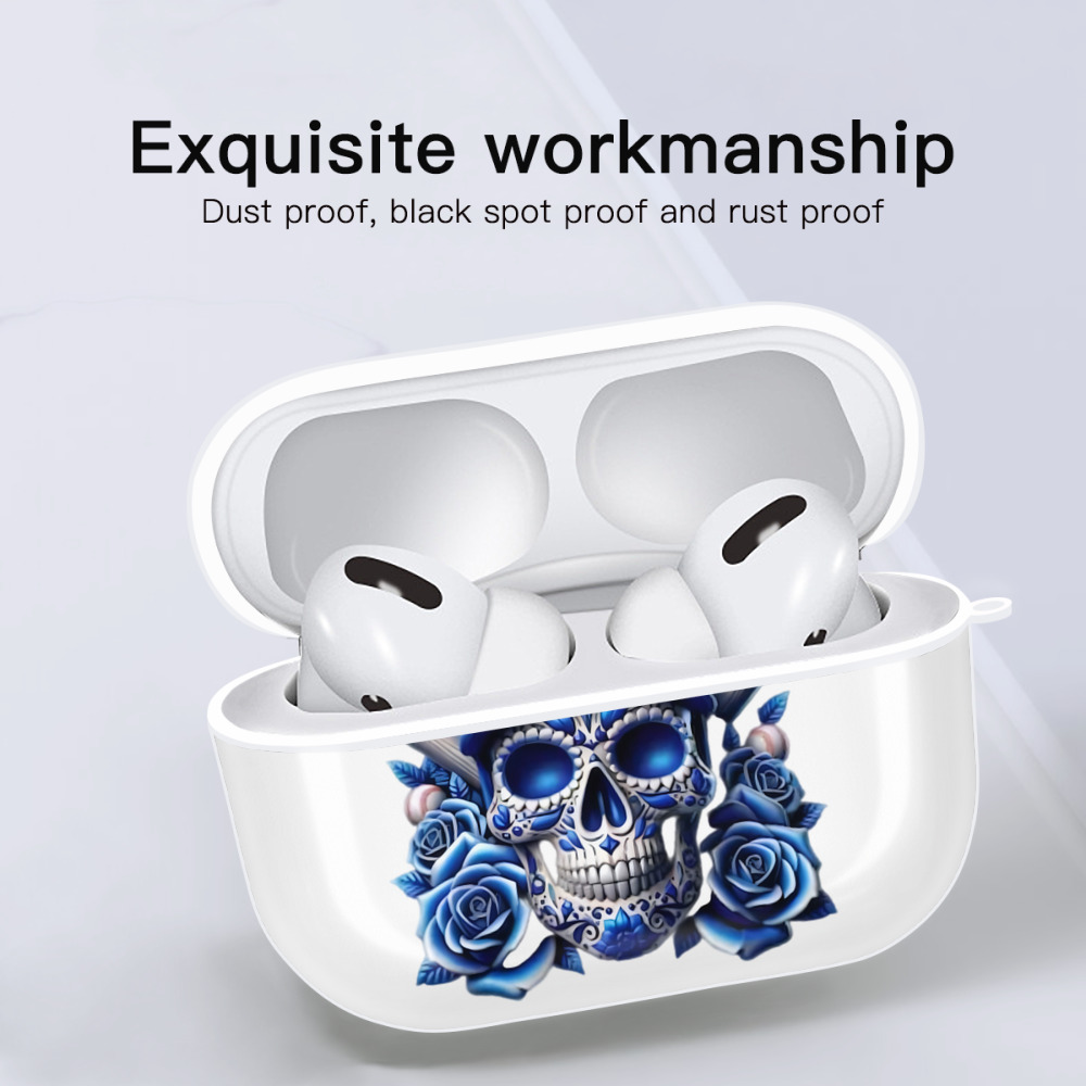  AirPods Pro Hard Case White With Keychain, Durable Flexible PC, Precise Cutouts, Anti-Fingerprint, Yellowing & Scratch Resistant, Full Protection, Washable