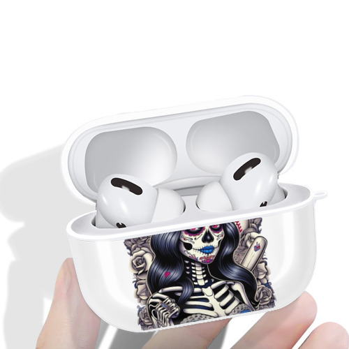  AirPods Pro Hard Case White With Keychain, Durable Flexible PC, Precise Cutouts, Anti-Fingerprint, Yellowing & Scratch Resistant, Full Protection, Washable