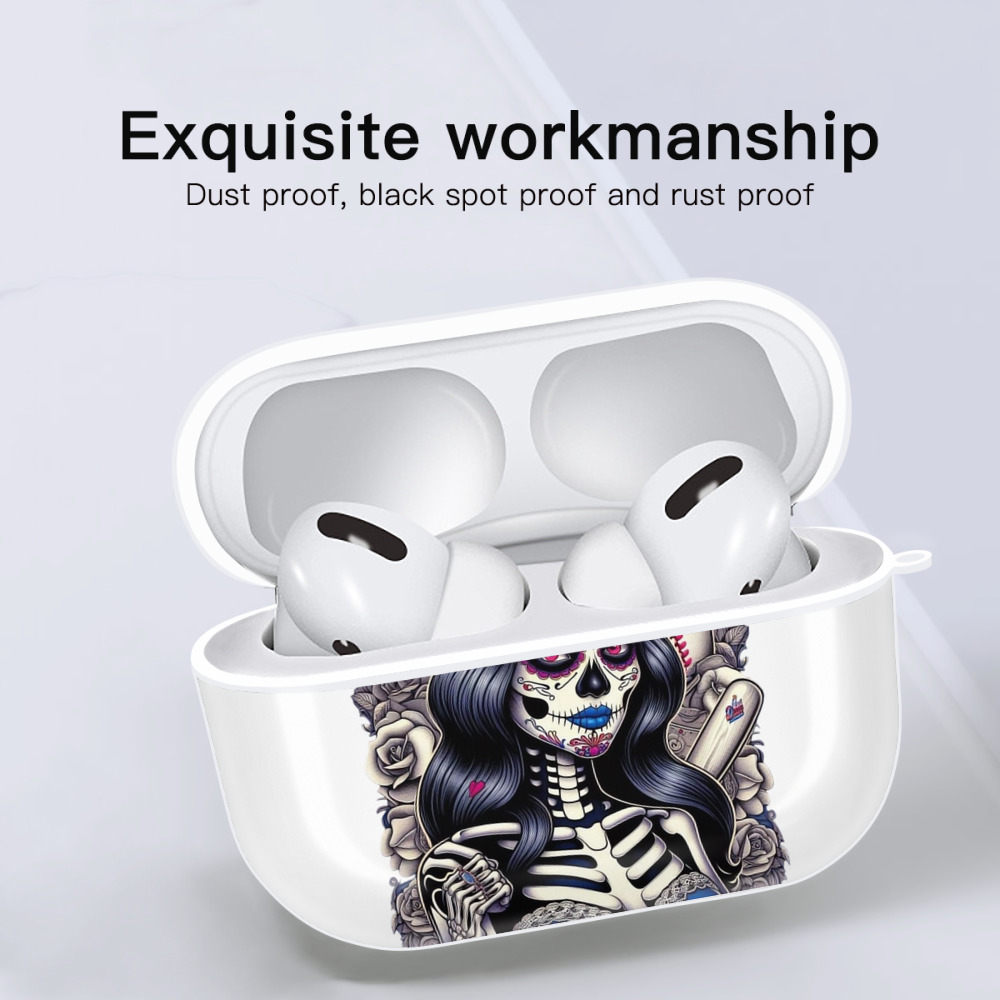  AirPods Pro Hard Case White With Keychain, Durable Flexible PC, Precise Cutouts, Anti-Fingerprint, Yellowing & Scratch Resistant, Full Protection, Washable