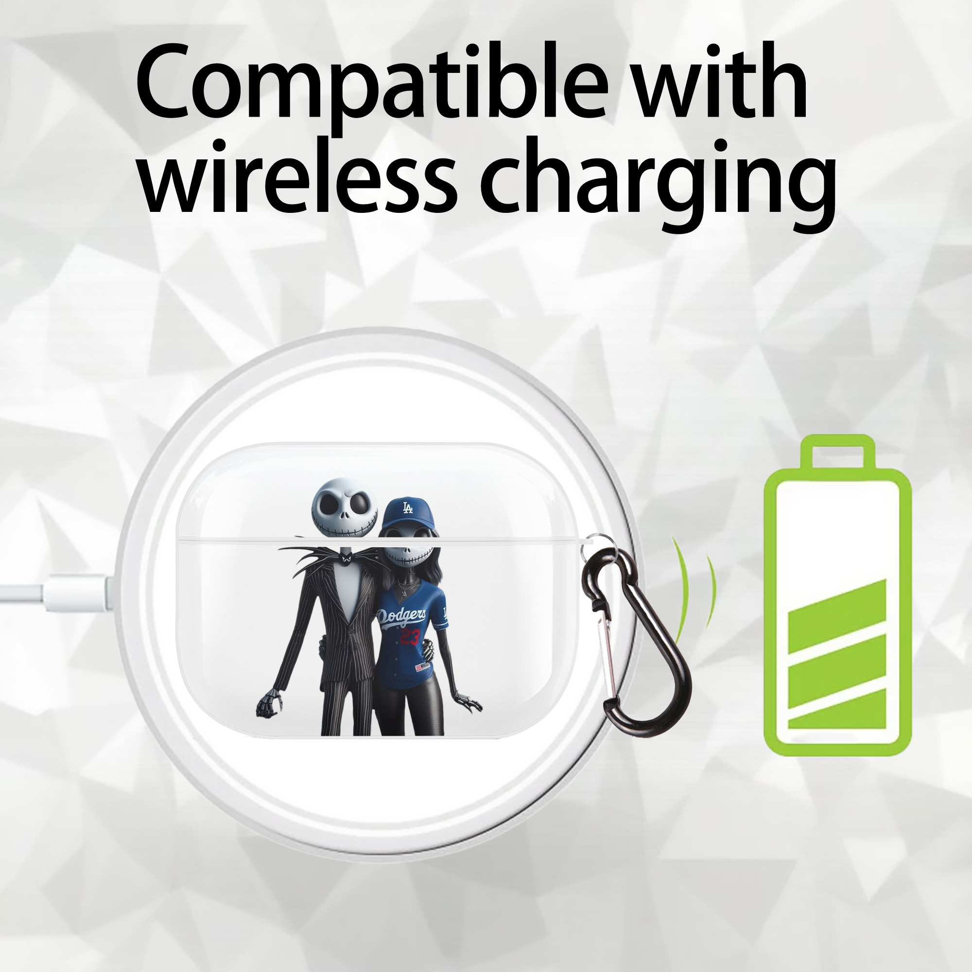  AirPods Pro Hard Case White With Keychain, Durable Flexible PC, Precise Cutouts, Anti-Fingerprint, Yellowing & Scratch Resistant, Full Protection, Washable