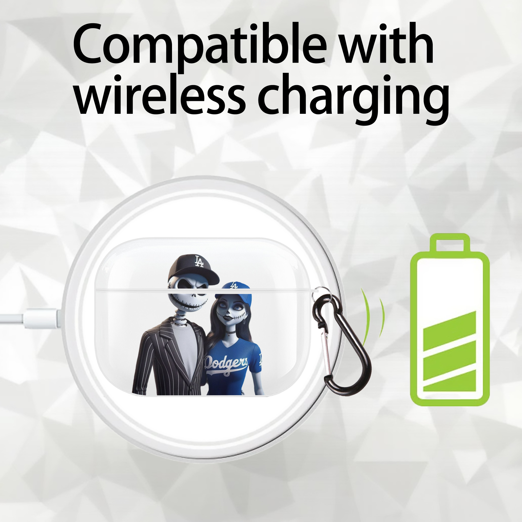  AirPods Pro Hard Case White With Keychain, Durable Flexible PC, Precise Cutouts, Anti-Fingerprint, Yellowing & Scratch Resistant, Full Protection, Washable