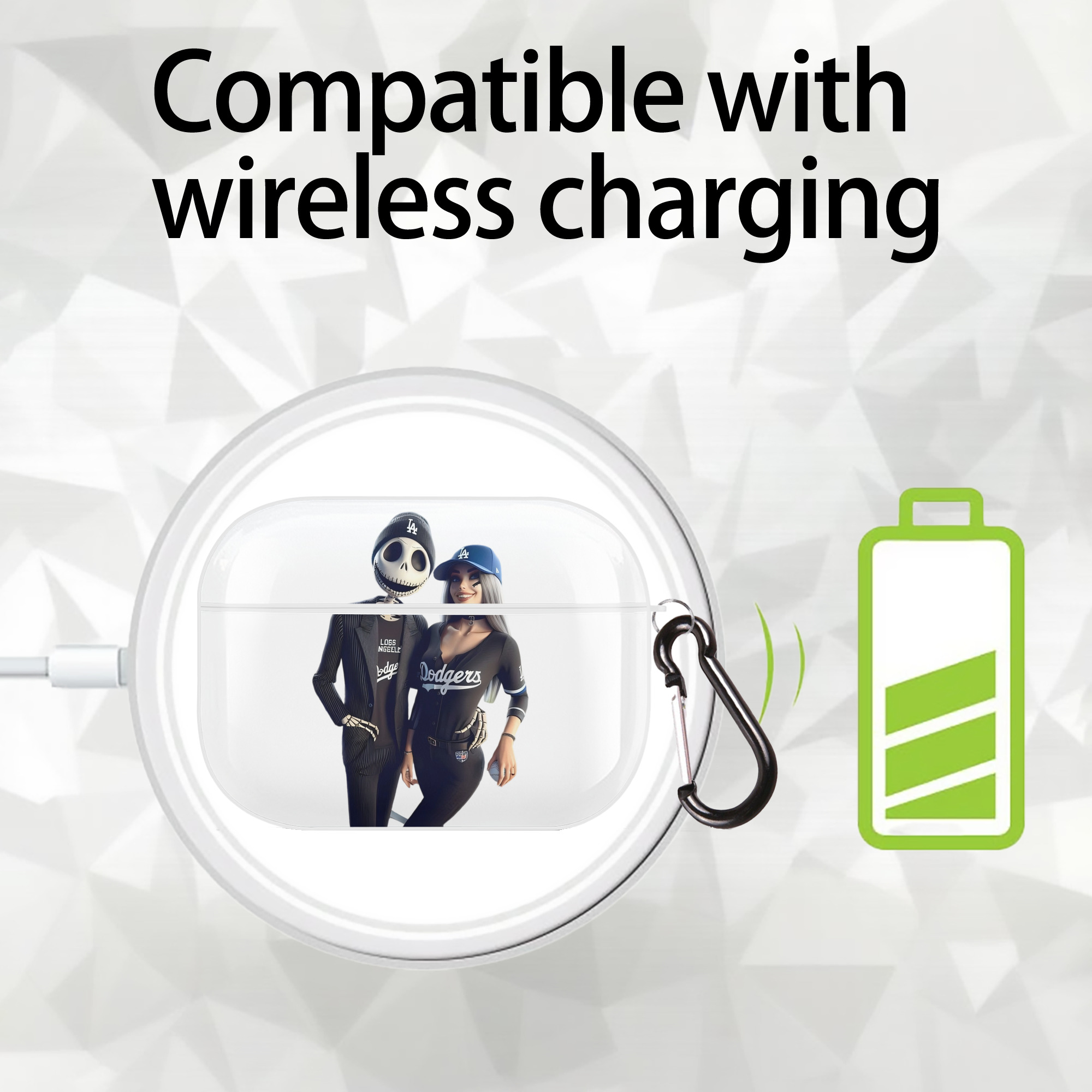  AirPods Pro Hard Case White With Keychain, Durable Flexible PC, Precise Cutouts, Anti-Fingerprint, Yellowing & Scratch Resistant, Full Protection, Washable