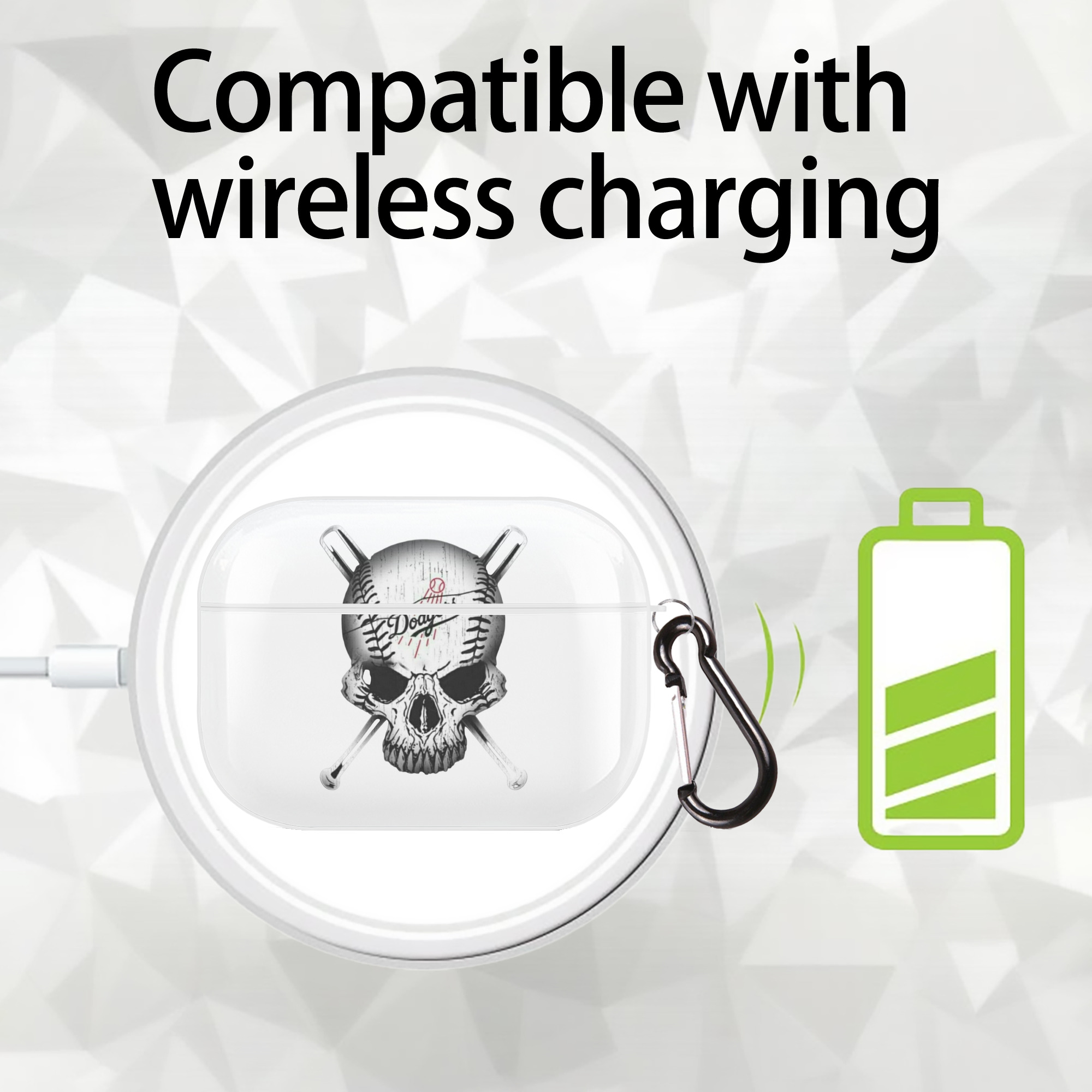  AirPods Pro Hard Case White With Keychain, Durable Flexible PC, Precise Cutouts, Anti-Fingerprint, Yellowing & Scratch Resistant, Full Protection, Washable