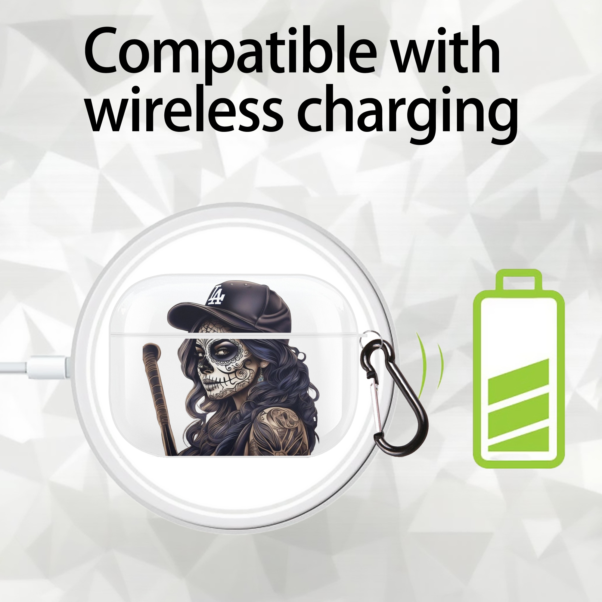  AirPods Pro Hard Case White With Keychain, Durable Flexible PC, Precise Cutouts, Anti-Fingerprint, Yellowing & Scratch Resistant, Full Protection, Washable