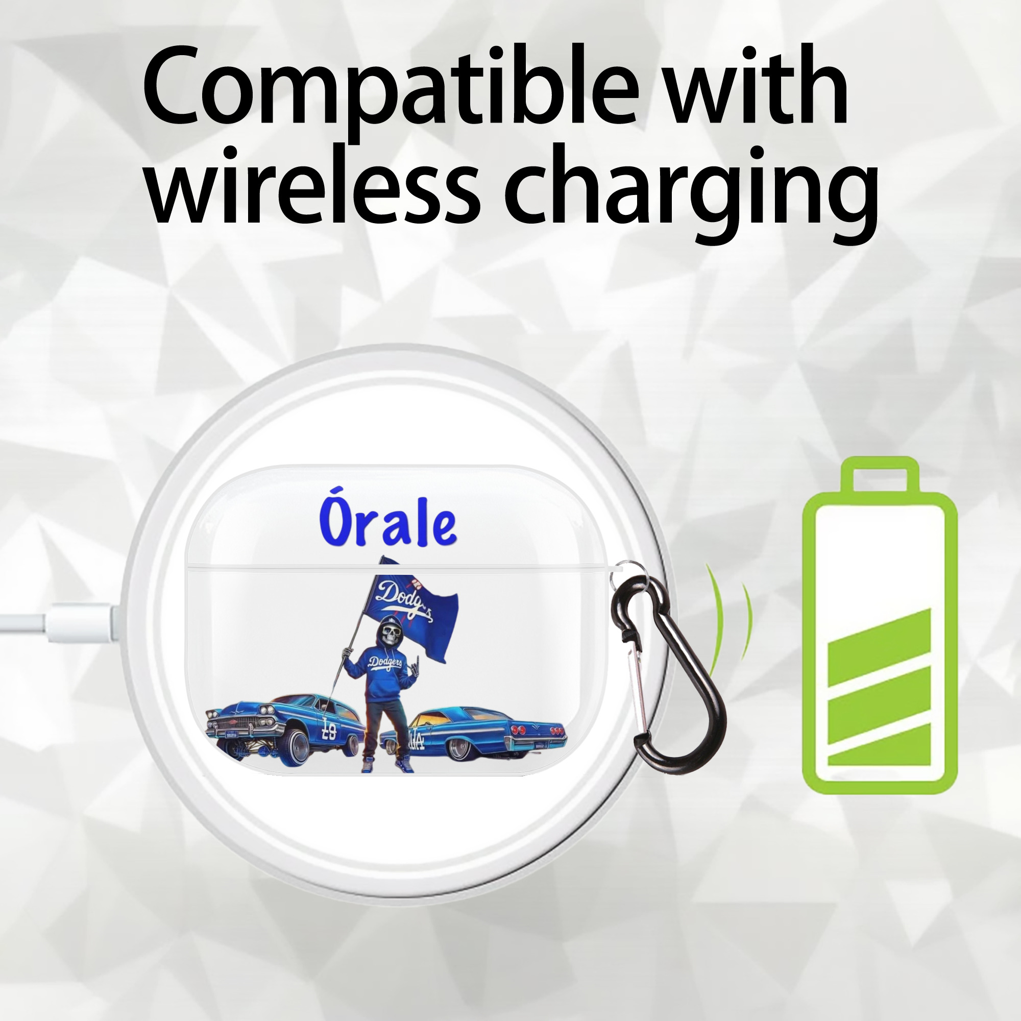  AirPods Pro Hard Case White With Keychain, Durable Flexible PC, Precise Cutouts, Anti-Fingerprint, Yellowing & Scratch Resistant, Full Protection, Washable