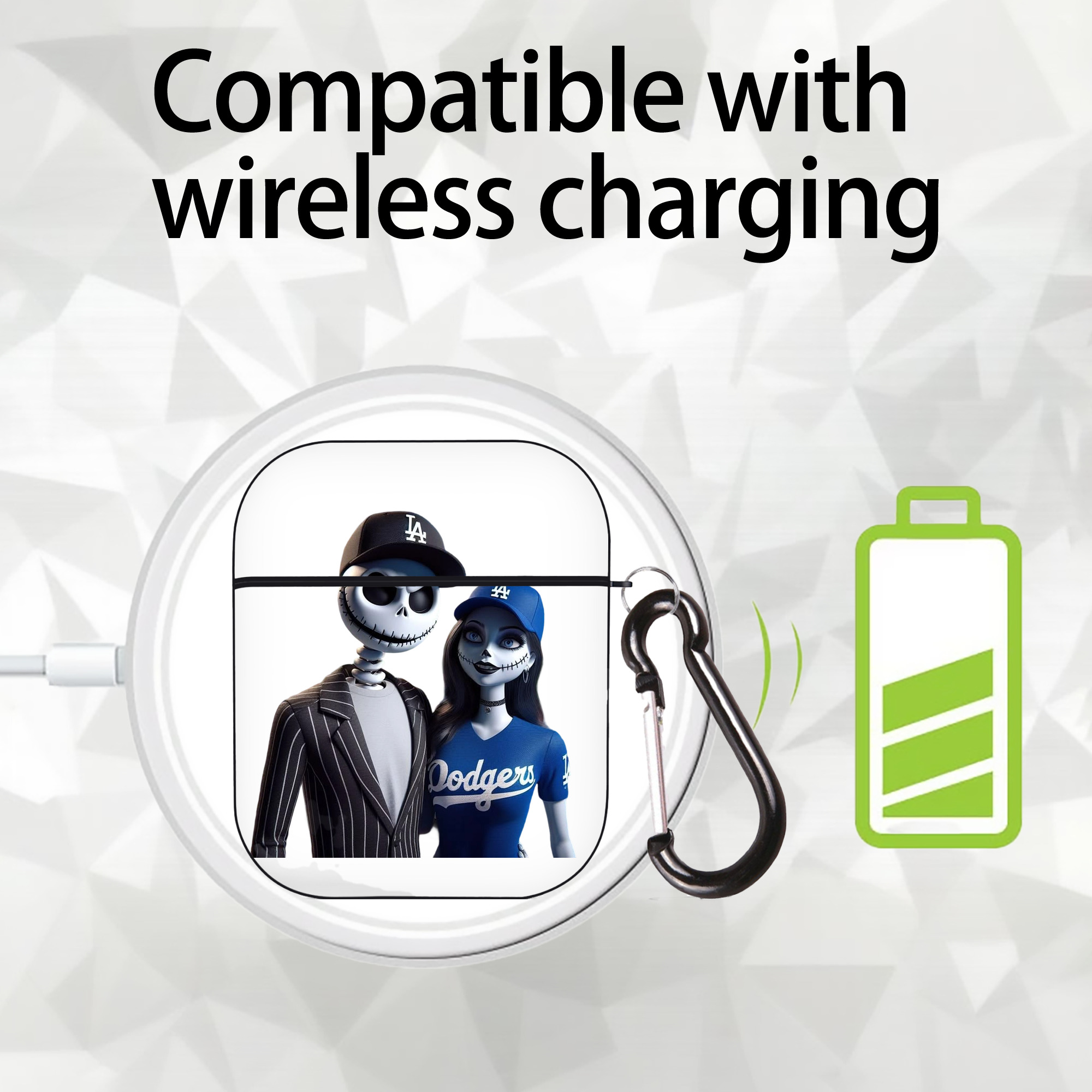  AirPods 2 Case Hard Shell Black, Flexible PC Material, Precise Cutouts, Full Protection, Anti-Fingerprint, Washable, Includes Keychain – Durable & Slim Design