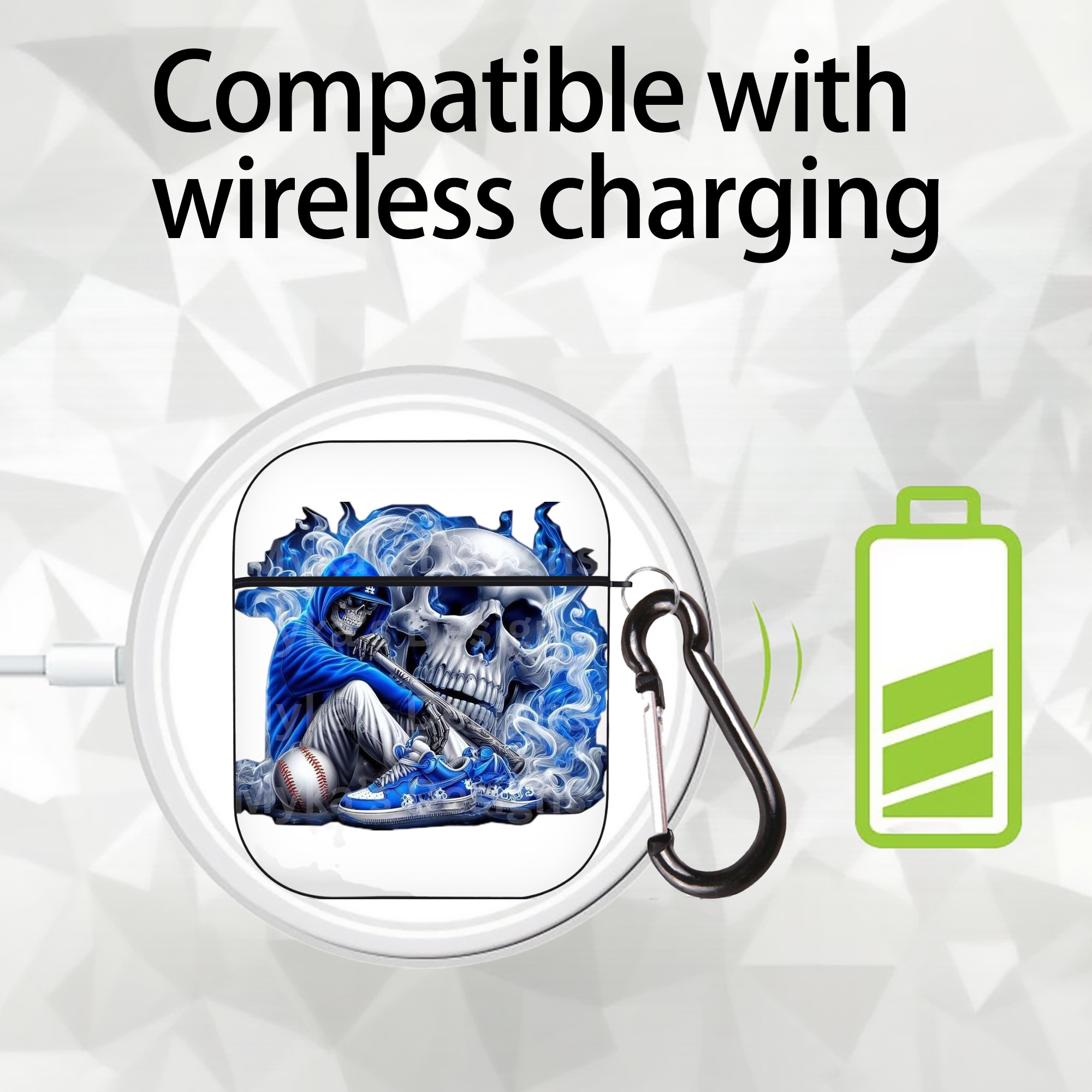  AirPods 2 Case Hard Shell Black, Flexible PC Material, Precise Cutouts, Full Protection, Anti-Fingerprint, Washable, Includes Keychain – Durable & Slim Design