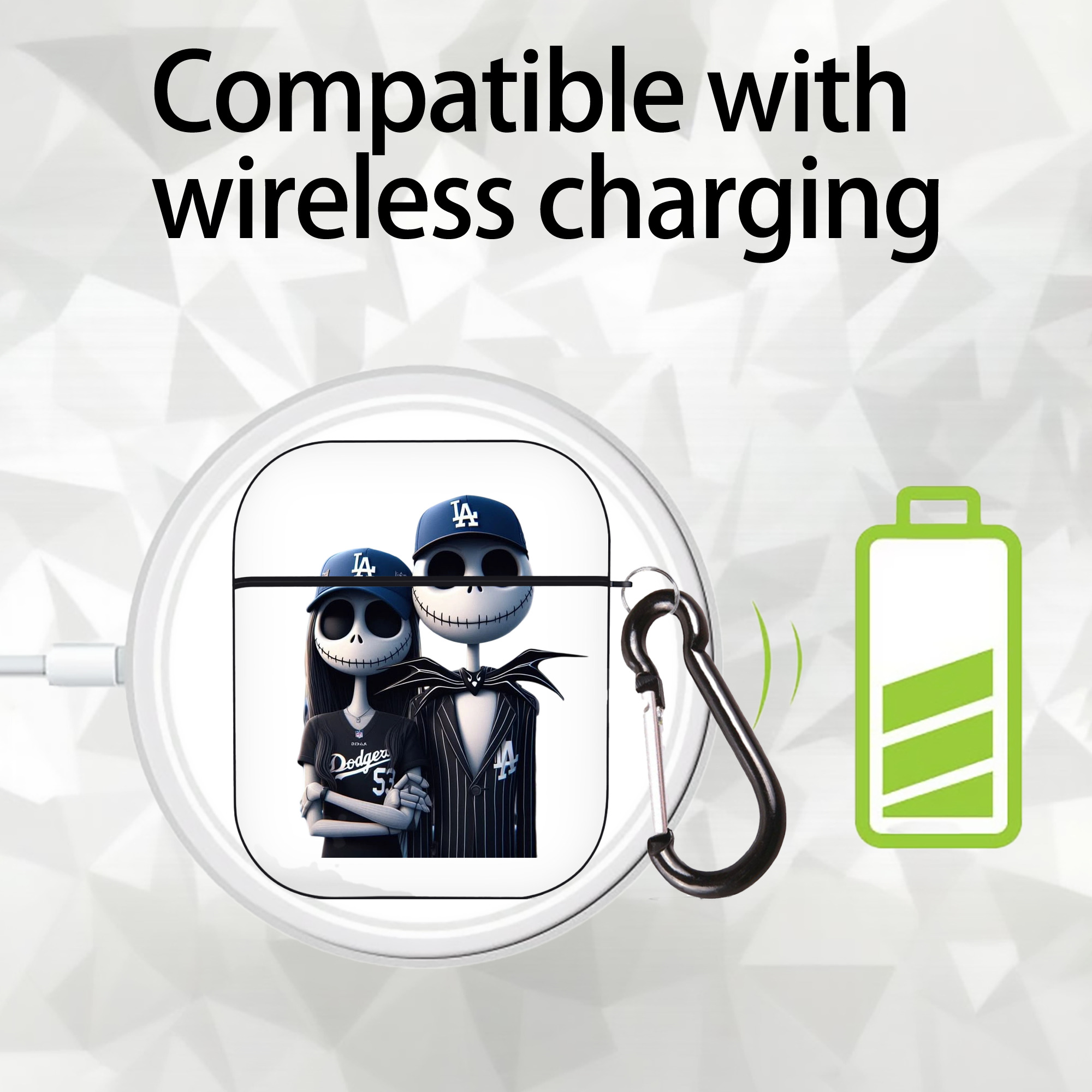  AirPods 2 Case Hard Shell Black, Flexible PC Material, Precise Cutouts, Full Protection, Anti-Fingerprint, Washable, Includes Keychain – Durable & Slim Design